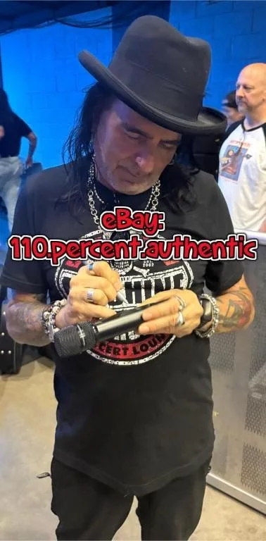 TAIME DOWNE FASTER PUSSYCAT SIGNED AUTOGRAPHED MICROPHONE *EXACT PROOF*, image 2