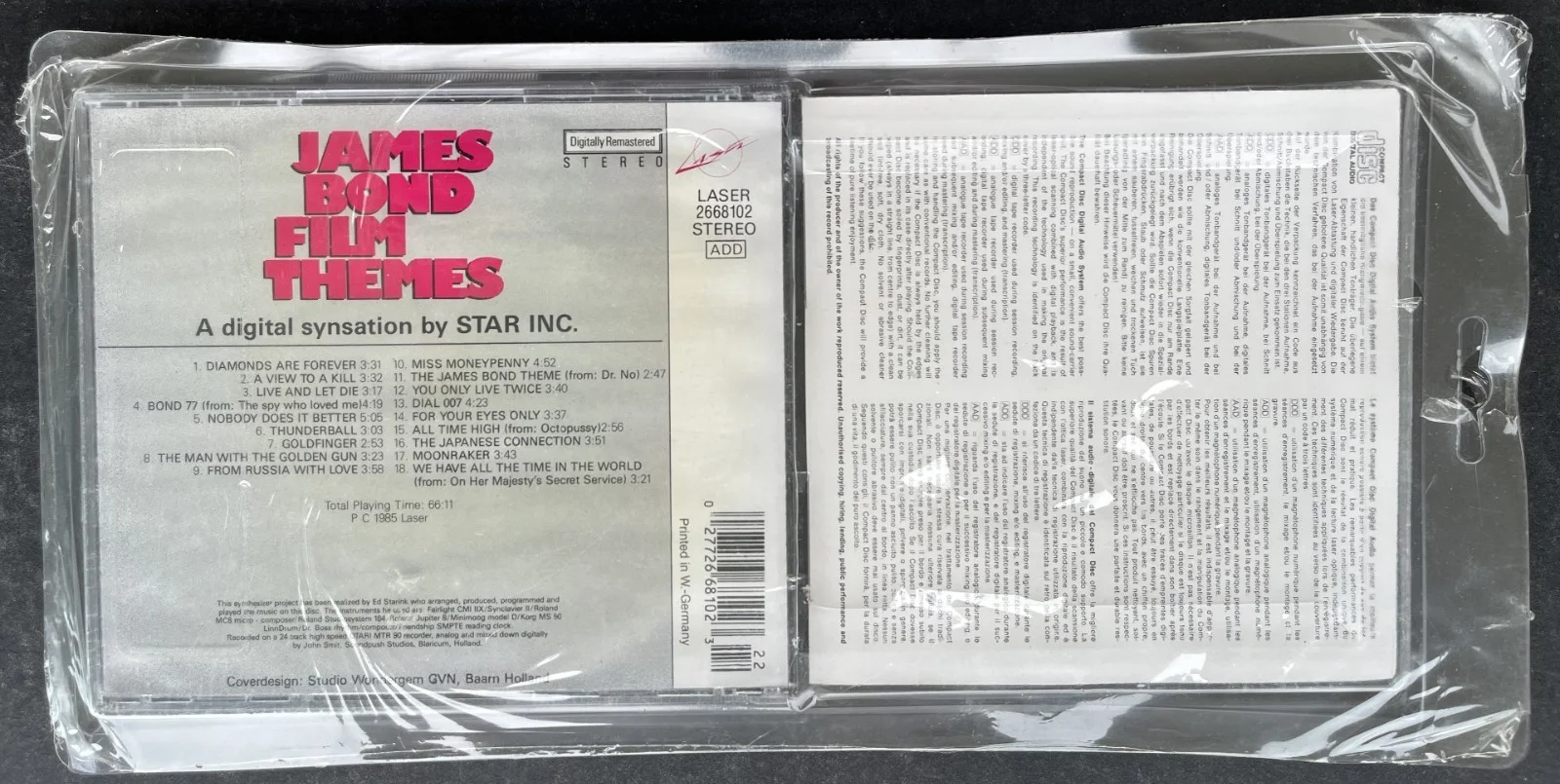 NEW SEALED NEVER OPENED 1980s James Bond Film Themes CD Roger Moore Ian Fleming, изображение 2