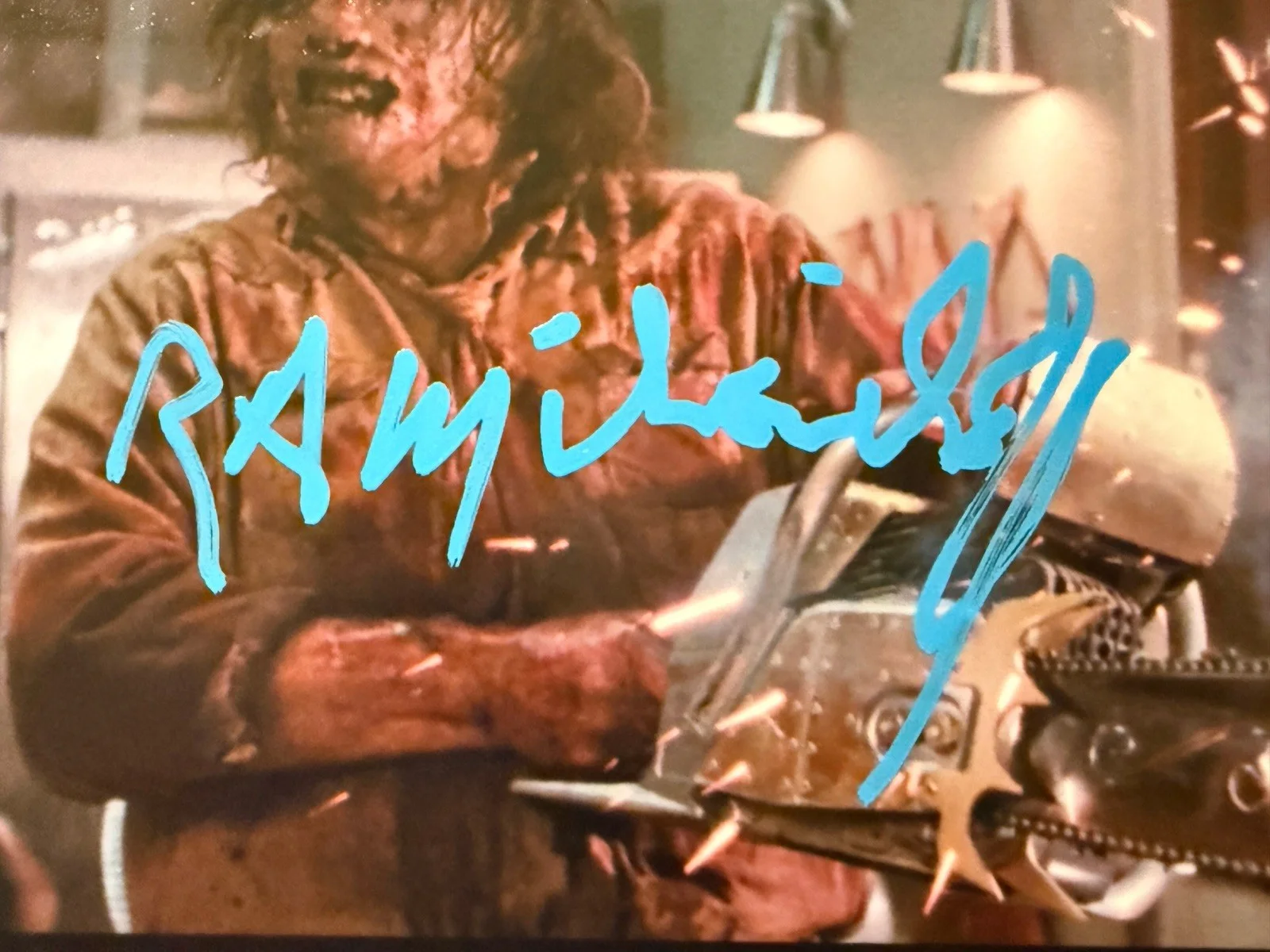 R.A. Mihailoff — R.A. Mihailoff SIGNED 8x10 Photo Leatherface 3 Texas Chainsaw EXACT PROOF JSA B, image 2