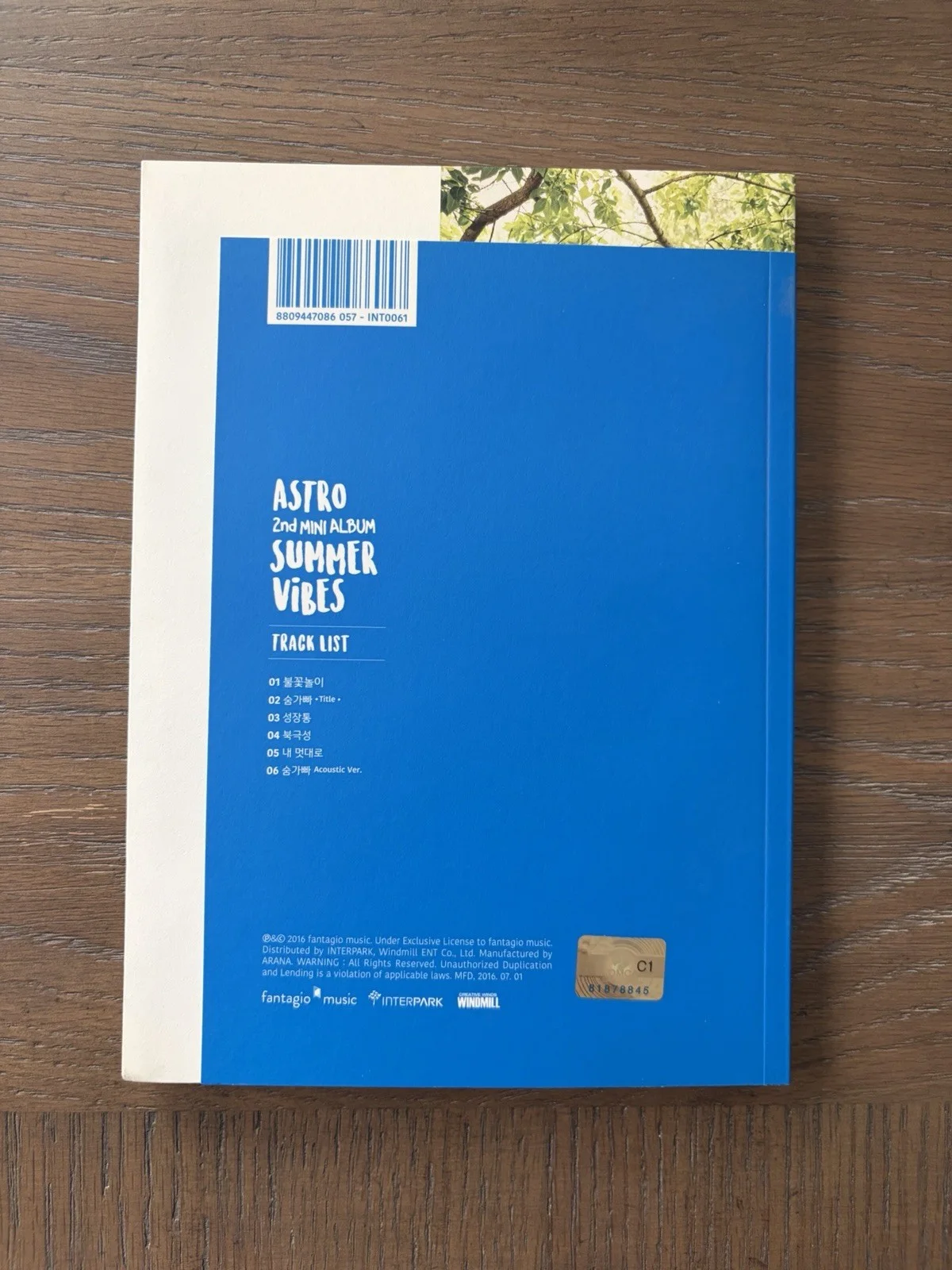 Summer Vibes (2nd Mini Album) by Astro (CD, 2016) Blue Version, image 2