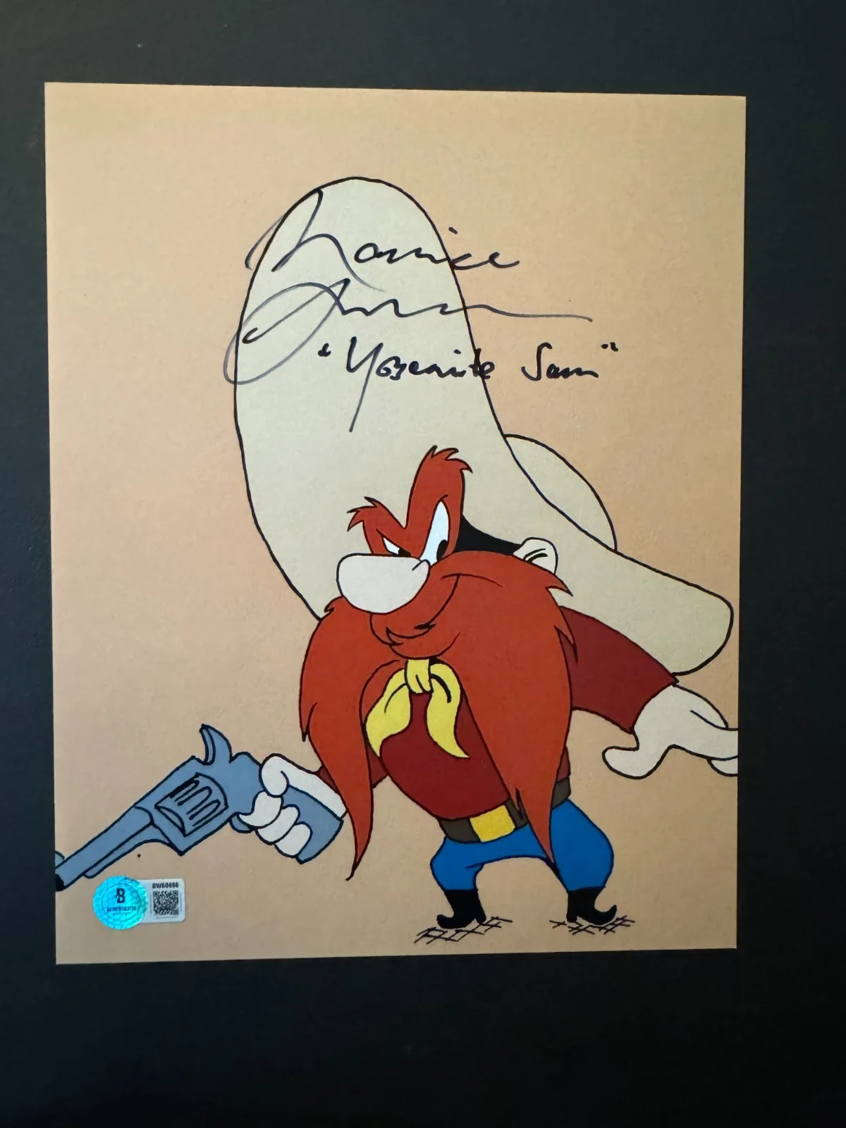 Maurice LaMarche — Maurice LaMarche Rare! autographed signed Yosemite Sam 8x10 photo Beckett BAS