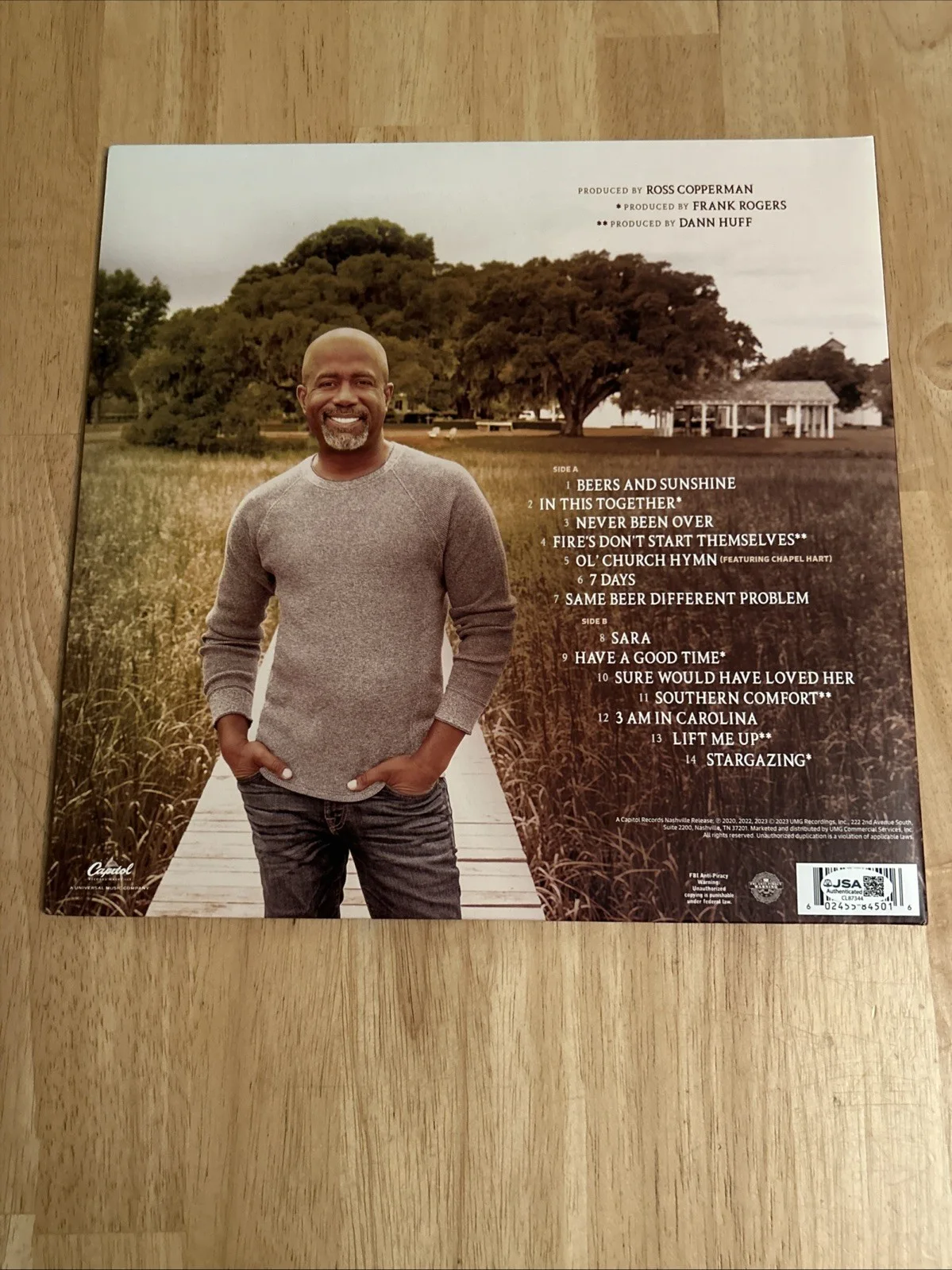 Darius Rucker Country Music Autographed Carolyn’s Boy Vinyl JSA Certified, изображение 3