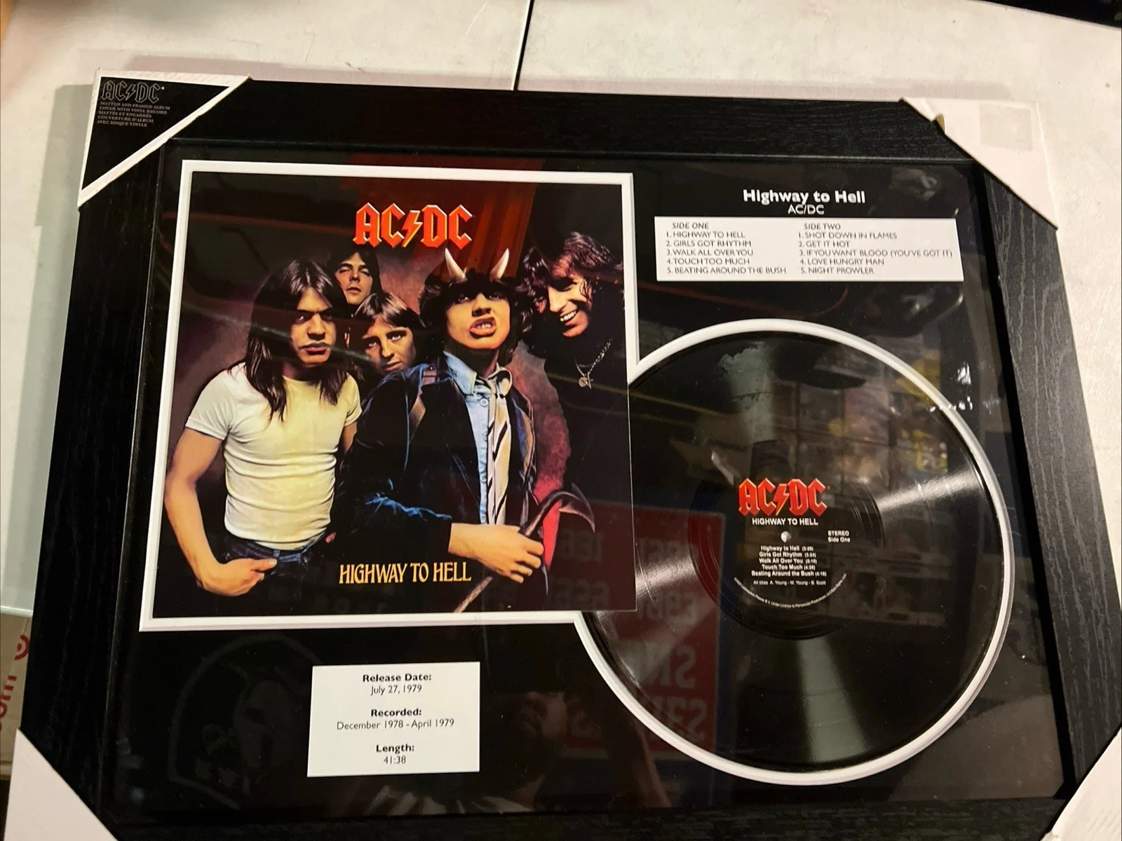 AC/DC Highway to Hell (1979) Vinyl Record Wall Art Framed NEW!!!, image 2