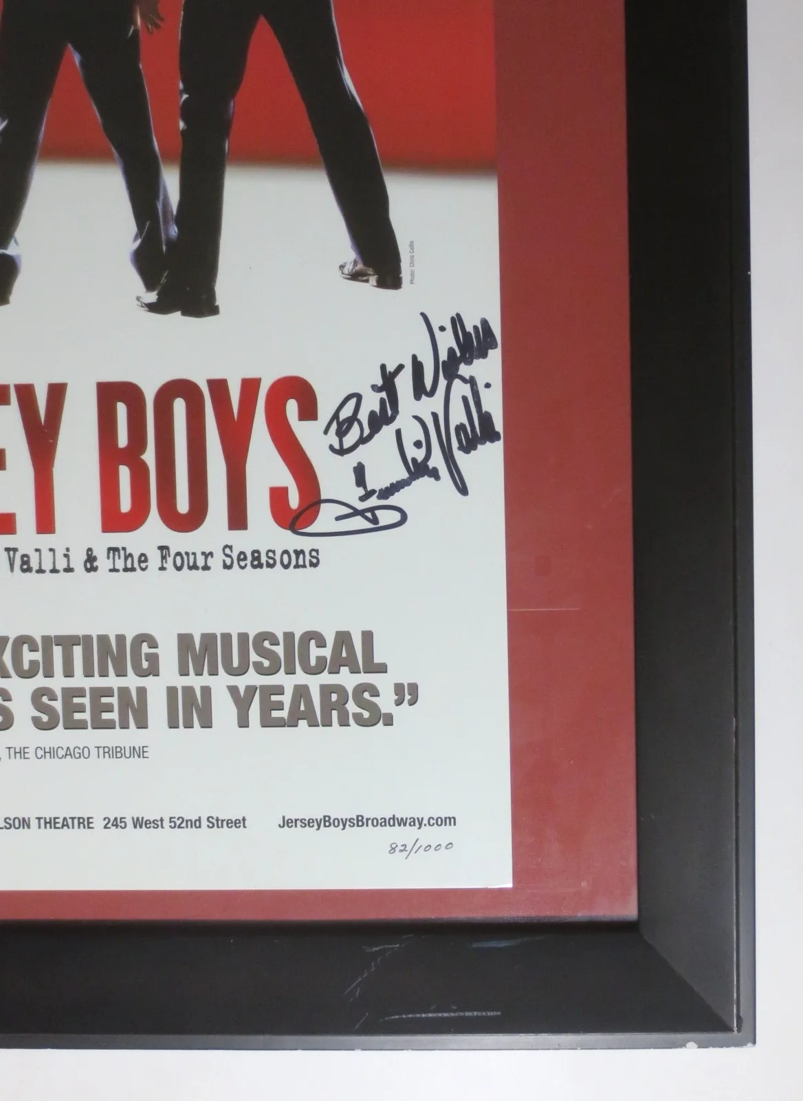 "FRANKIE VALLI SIGNED AUTOGRAPH" JERSEY BOYS BROADWAY MUSICAL POSTER #82 FRAMED!, image 3