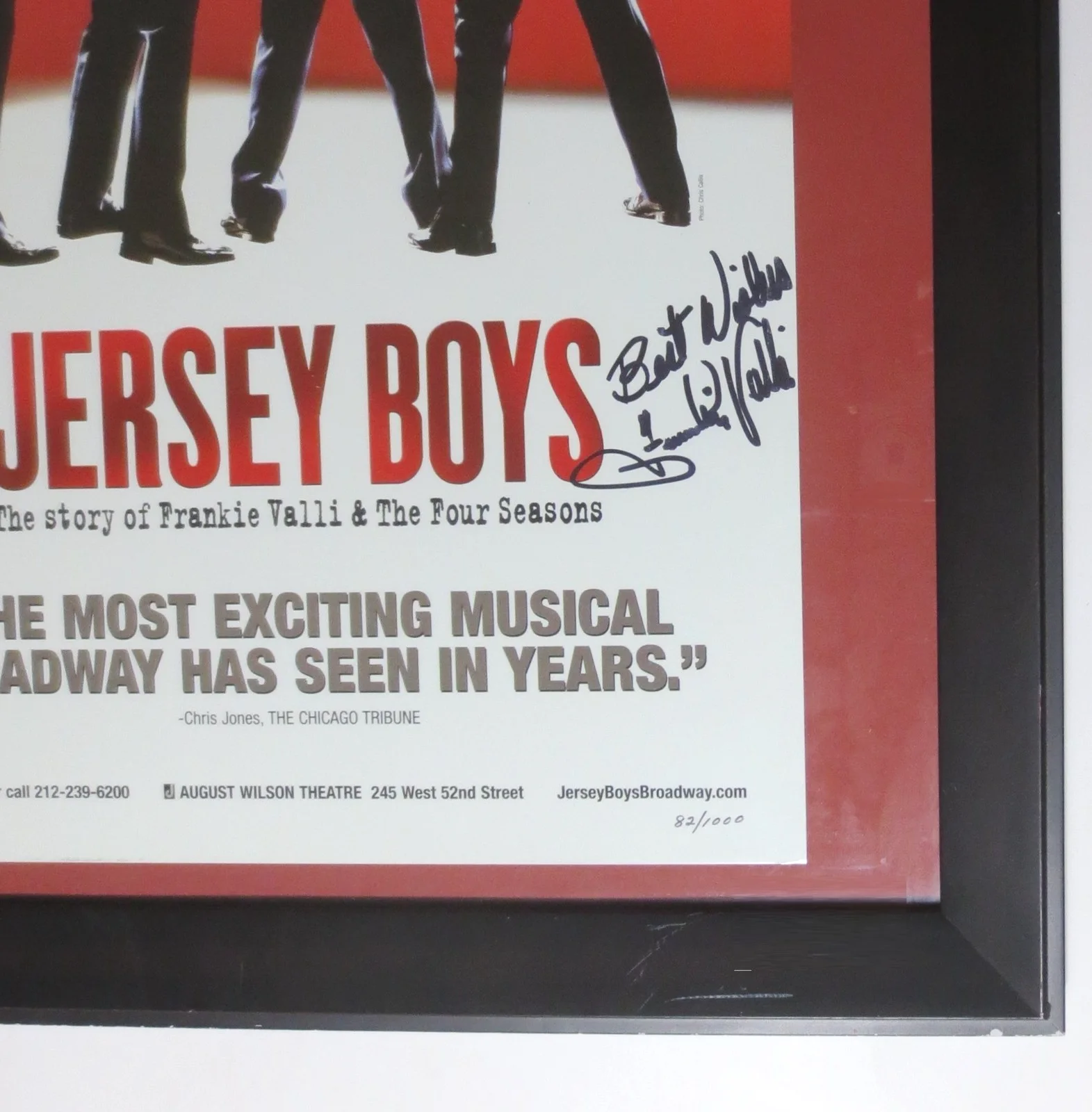 "FRANKIE VALLI SIGNED AUTOGRAPH" JERSEY BOYS BROADWAY MUSICAL POSTER #82 FRAMED!, image 4