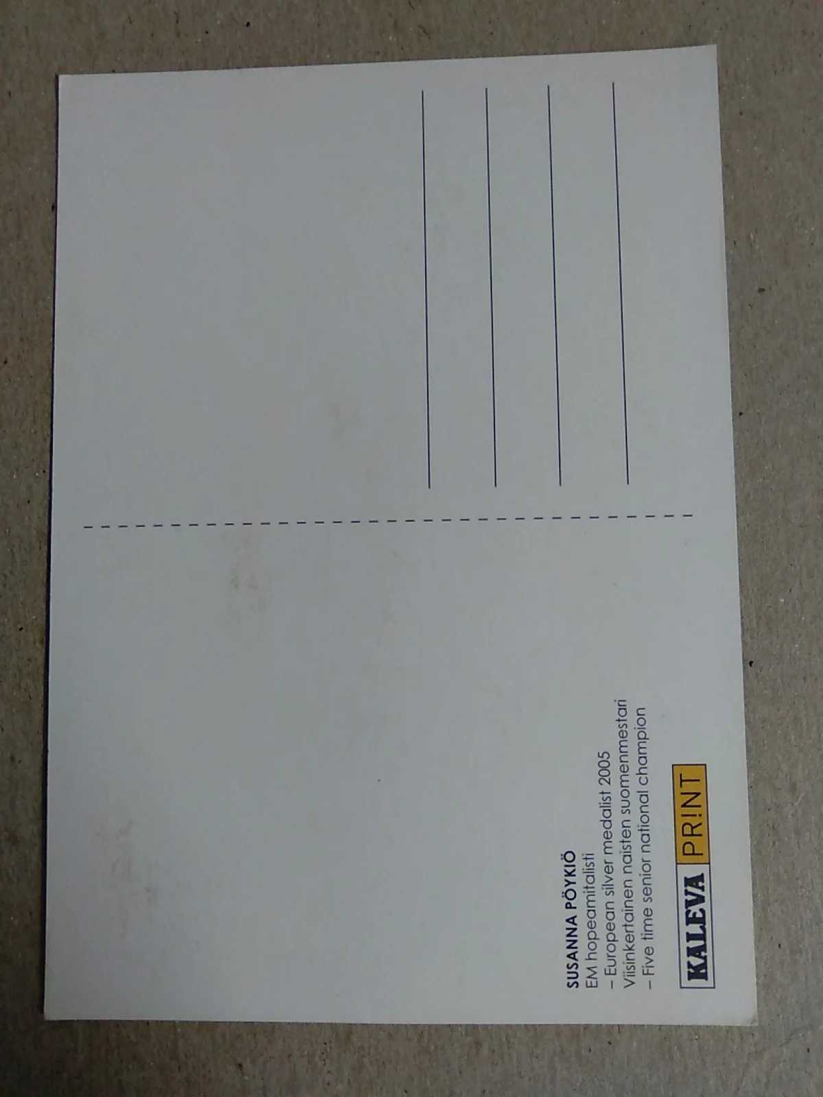 Susanna Poykio Finnish Figure Skater Signed Autograph 6x4in Postal Card, изображение 4