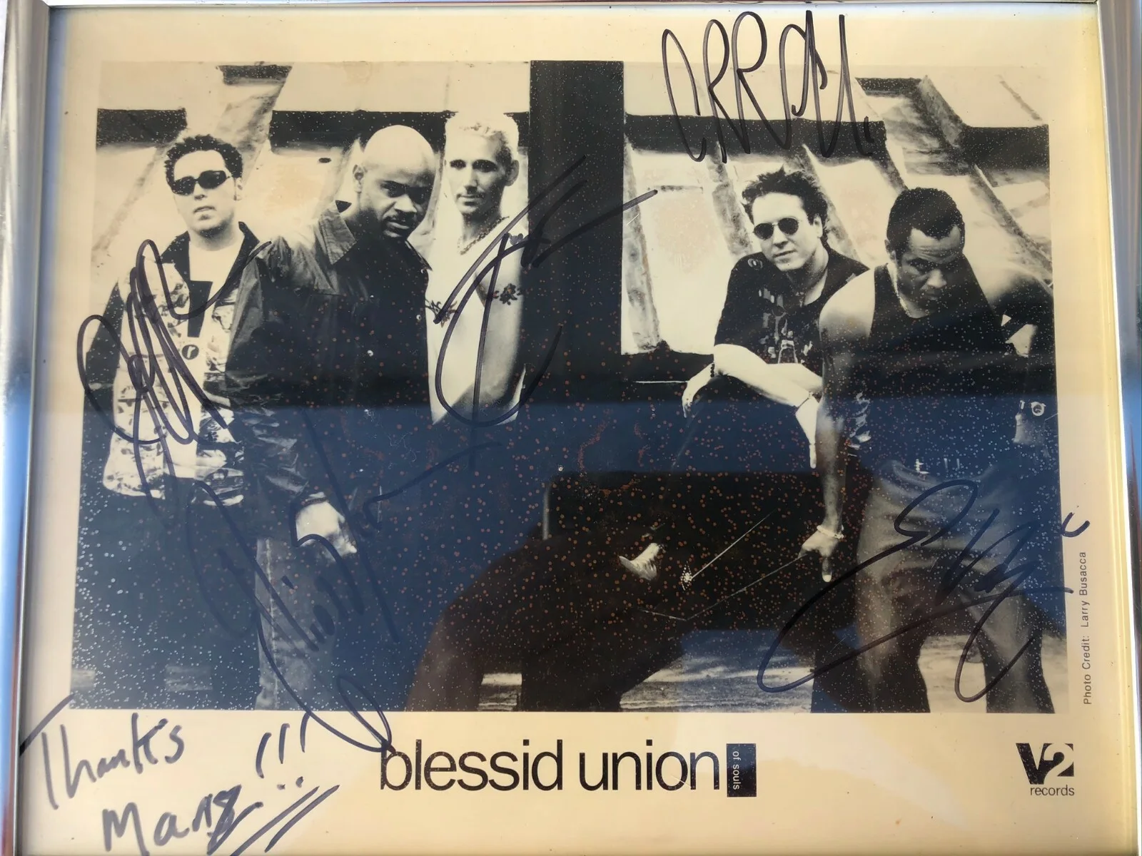 BLESSID UNION OF SOULS AUTOGRAPHED FRAMED PHOTOGRAPH - 10.5"x 8.5", image 2