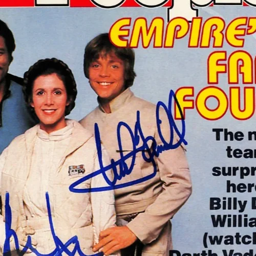 Carrie Fisher, Harrison Ford, Mark Hamill, Billy Dee Williams — HARRISON FORD, FISHER, HAMILL, BILLY DEE Signed People Magazine PSA 7.0 Auto 9, изображение 3