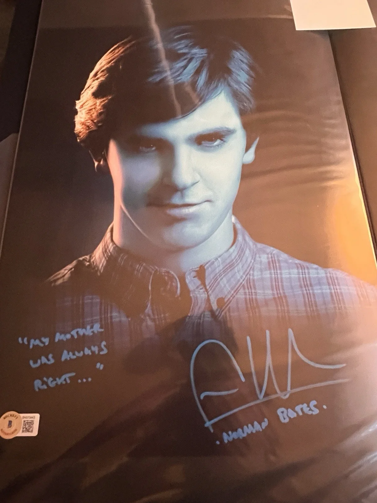 Freddie Highmore Bates Motel 11x17 Poster Signed Autographed, изображение 2