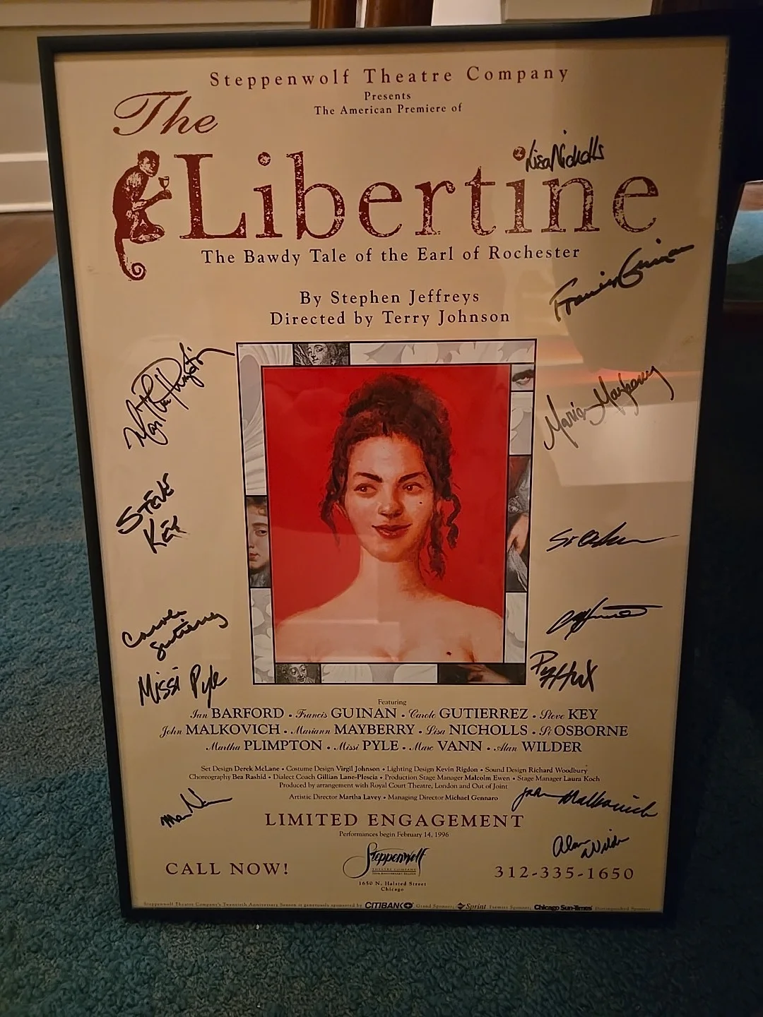 John Malkovich Autograph Steppenwolf Theatre The Libertine Signed, изображение 2