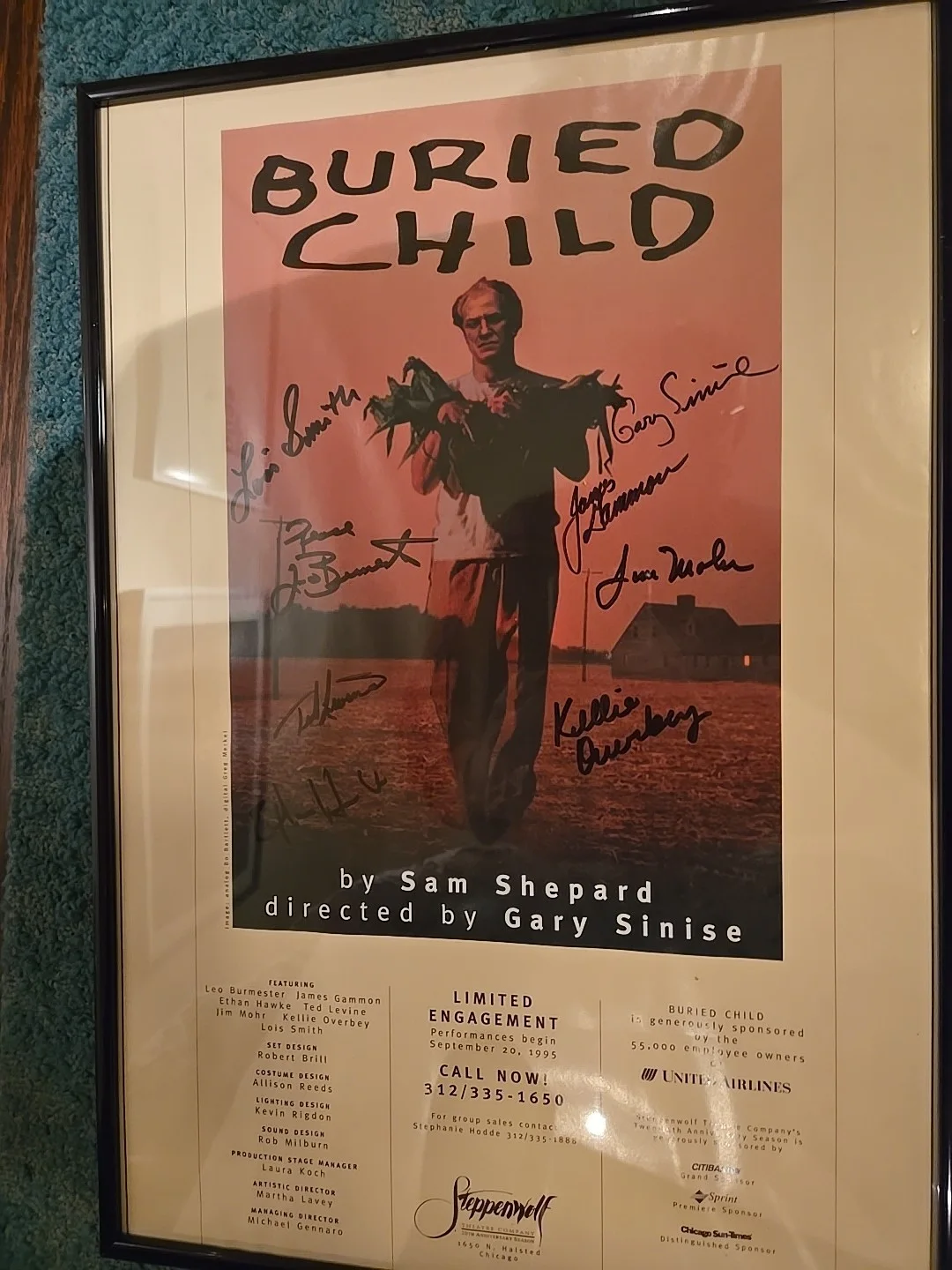 Gary Sinise Autograph Steppenwolf Theatre Buried Child, image 2