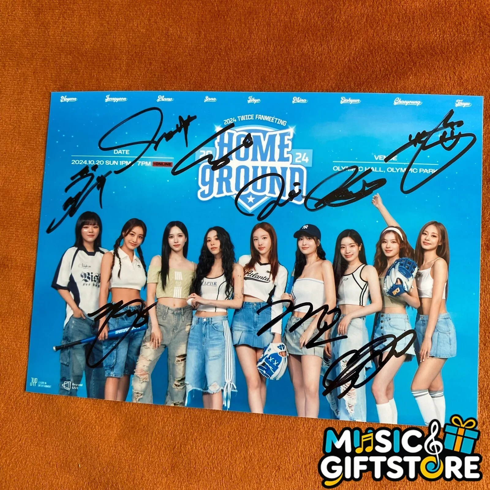 TWICE HOME GROUND Group Autographed Signed Photo 4*6 K-POP Collection 2024 #MUGS, изображение 3