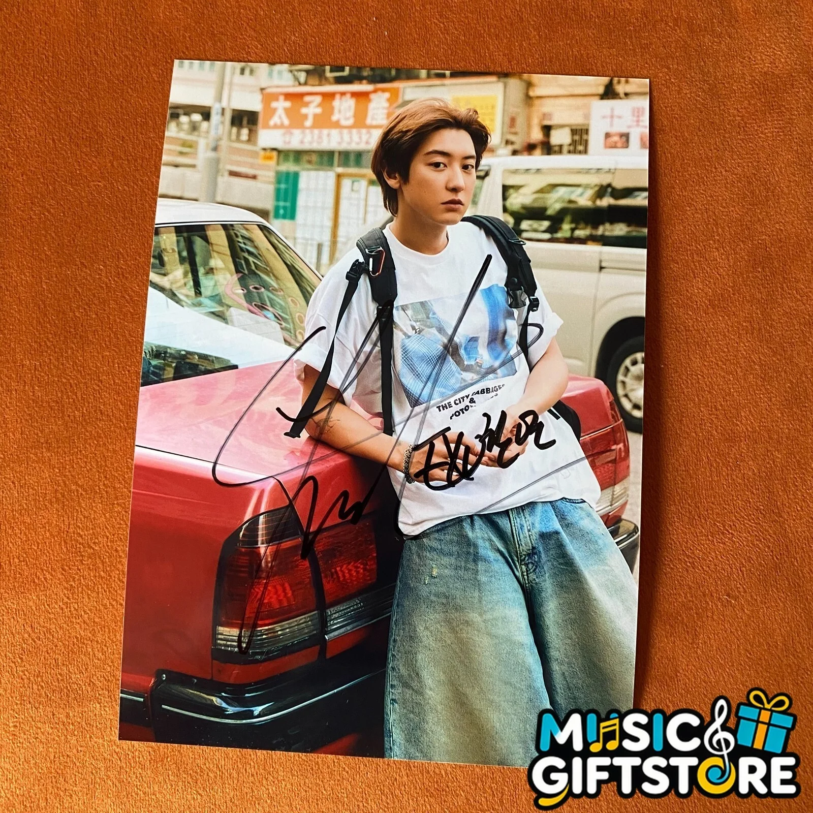 EXO Park Chanyeol Autographed Photo Black Out K-POP Collection 4*6 2024 #MUGS, image 3