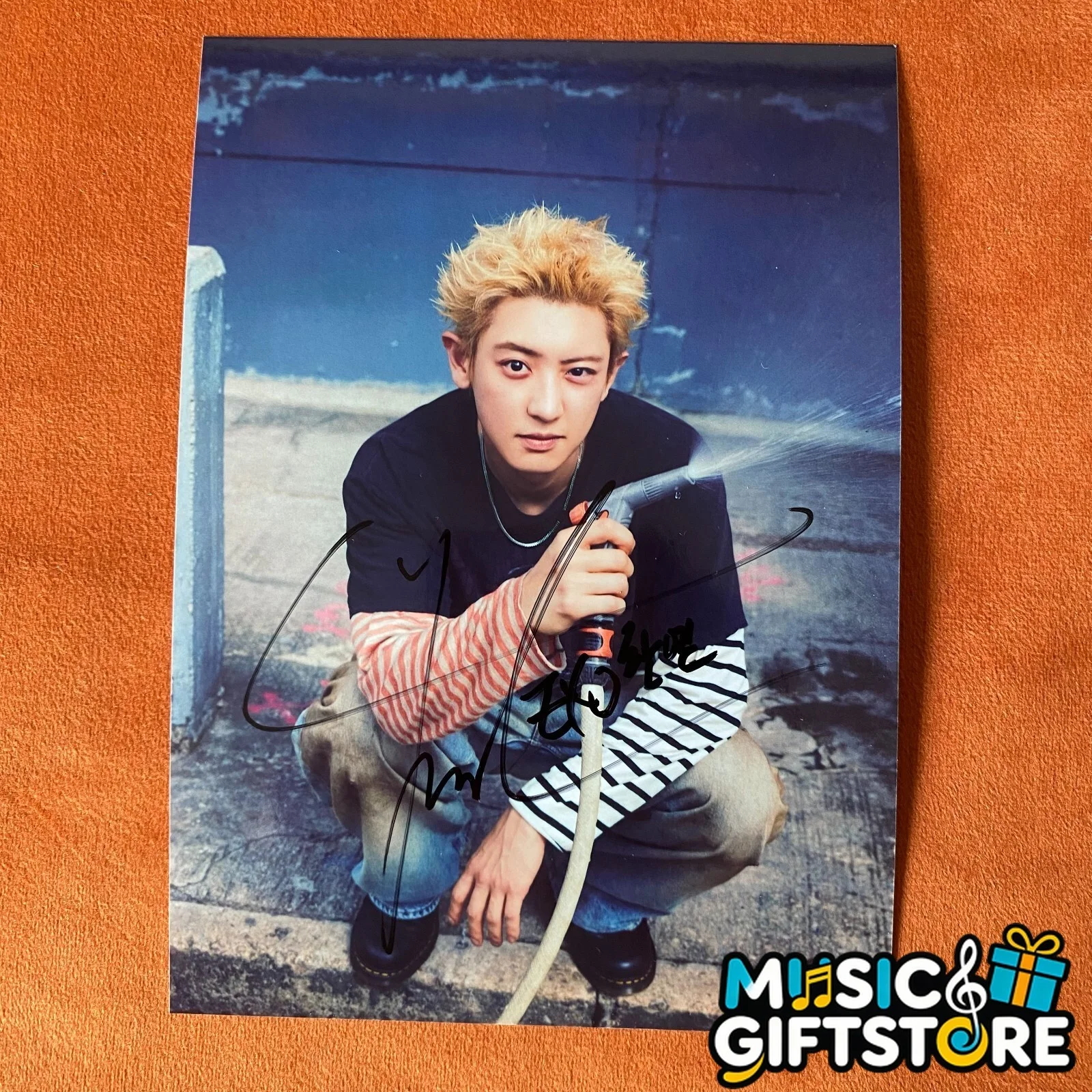 EXO Park Chanyeol Autographed Photo Black Out K-POP Collection 4*6 2024 #MUGS, image 5