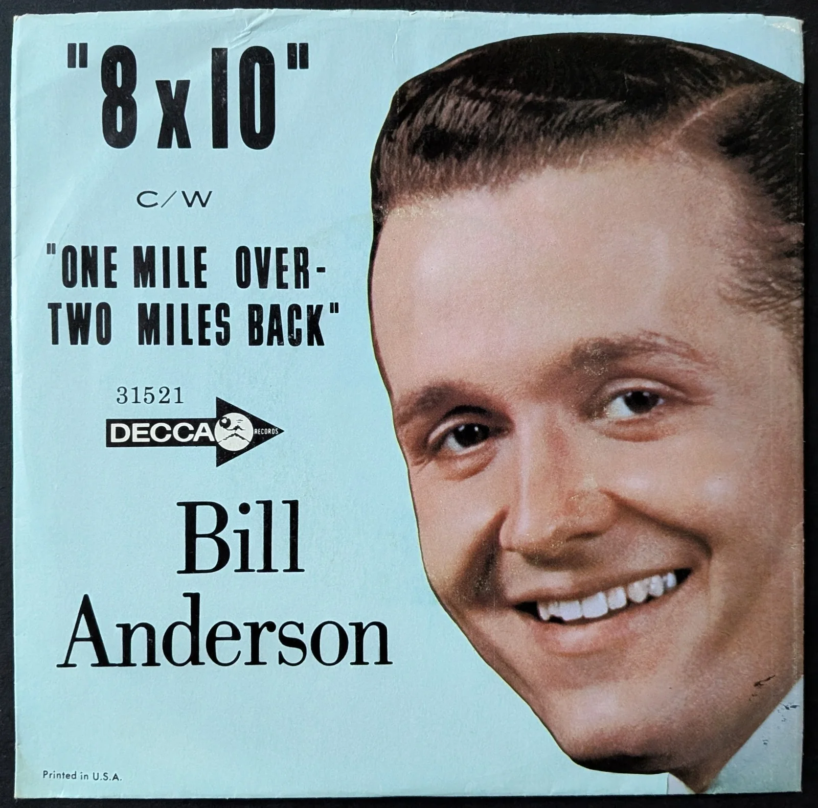 Bill Anderson Signed Autographed Sleeve Single One Mile Over Two Miles Back, image 3