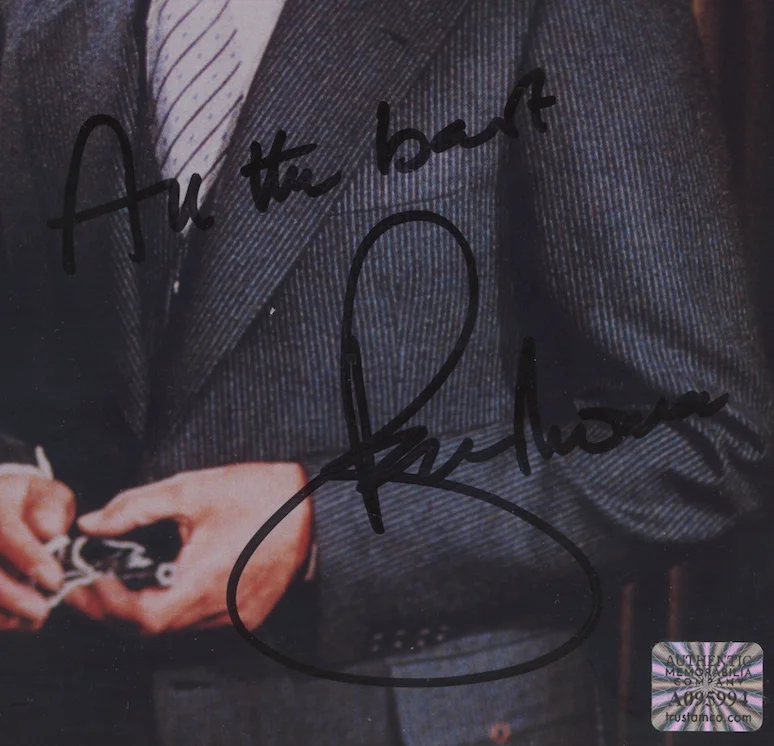 Roger Moore & Desmond Llewelyn Bond Autographed Signed 8x10 Photo AMCo COA 30758, image 2