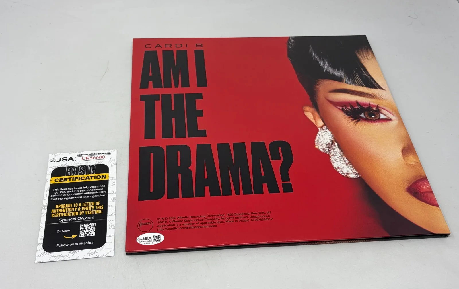 Cardi B signed Am I The Drama Album JSA COA, изображение 2