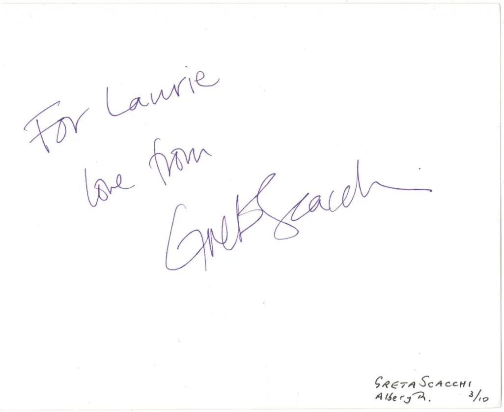Greta Scacchi — Greta Scacchi Heat And Dust Autographed Signed Album Page AMCo COA 21106