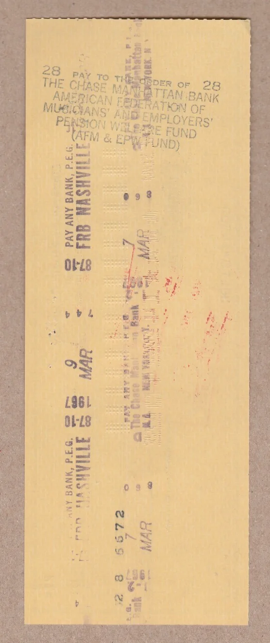 Skeeter Davis - Autographed Signed Check - The End of The World - 1967, изображение 2