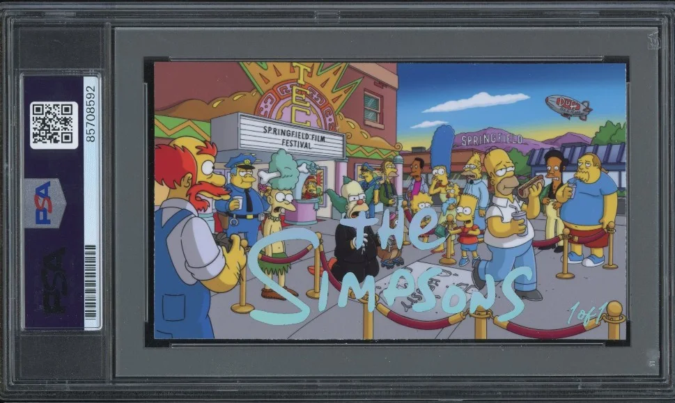 Matt Groening signed Cut 3x5 Custom Card PSA DNA Slab The Simpsons Auto C5741, изображение 2