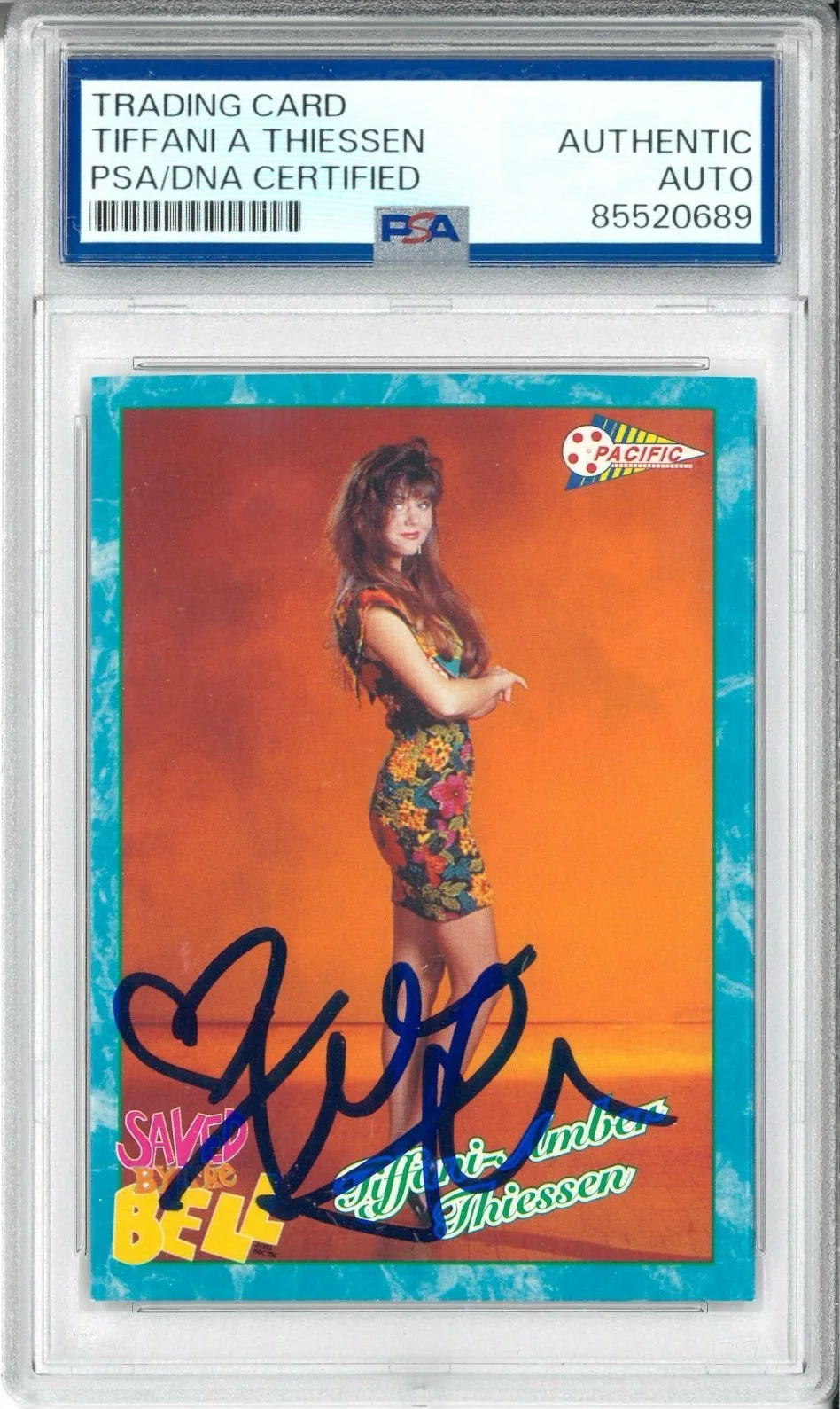 Tiffani Amber Thiessen — Tiffani Thiessen Signed Auto Slabbed 1992 Pacific Saved By The Bell Card PSA DNA
