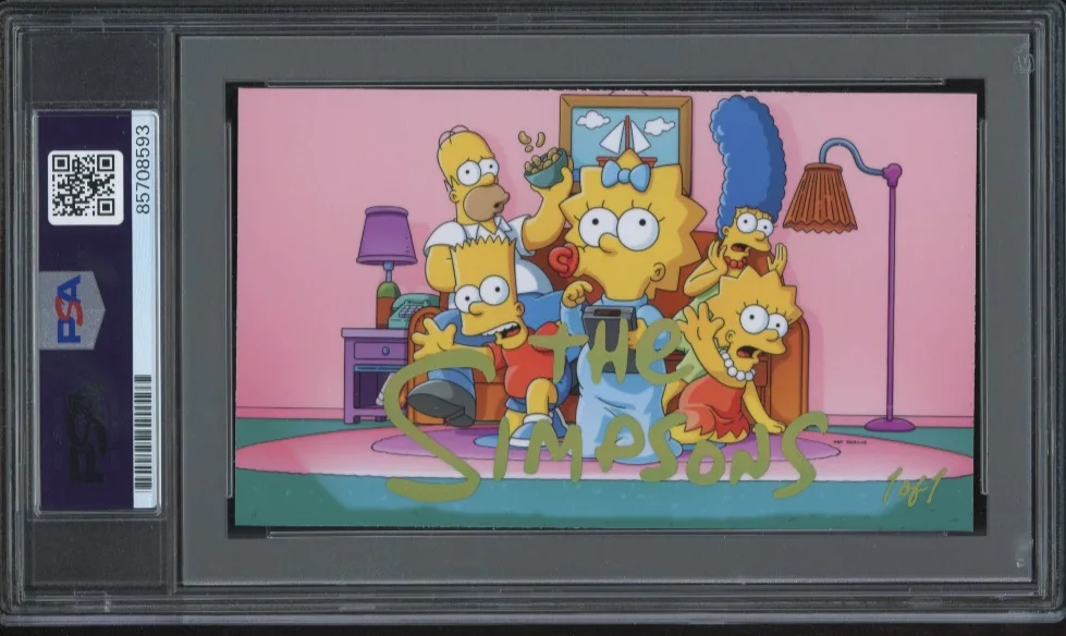 Matt Groening signed Cut 3x5 Custom Card PSA DNA Slab The Simpsons Auto C5743, изображение 2