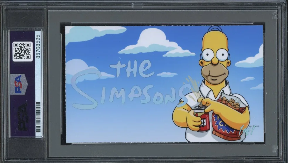 Matt Groening signed Cut 3x5 Custom Card PSA DNA Slab The Simpsons Auto C5744, image 2