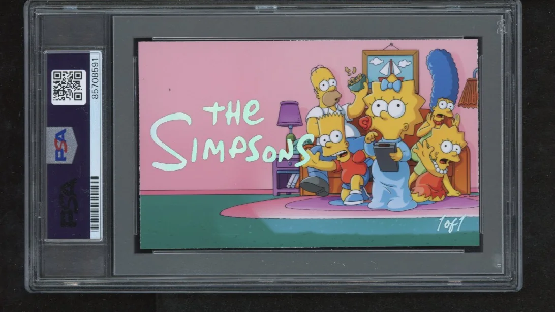 Matt Groening signed Cut 3x5 Custom Card PSA DNA Slab The Simpsons Auto C5740, изображение 2