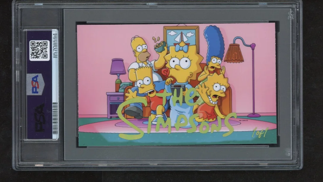 Matt Groening signed Cut 3x5 Custom Card PSA DNA Slab The Simpsons Auto C5742, изображение 2