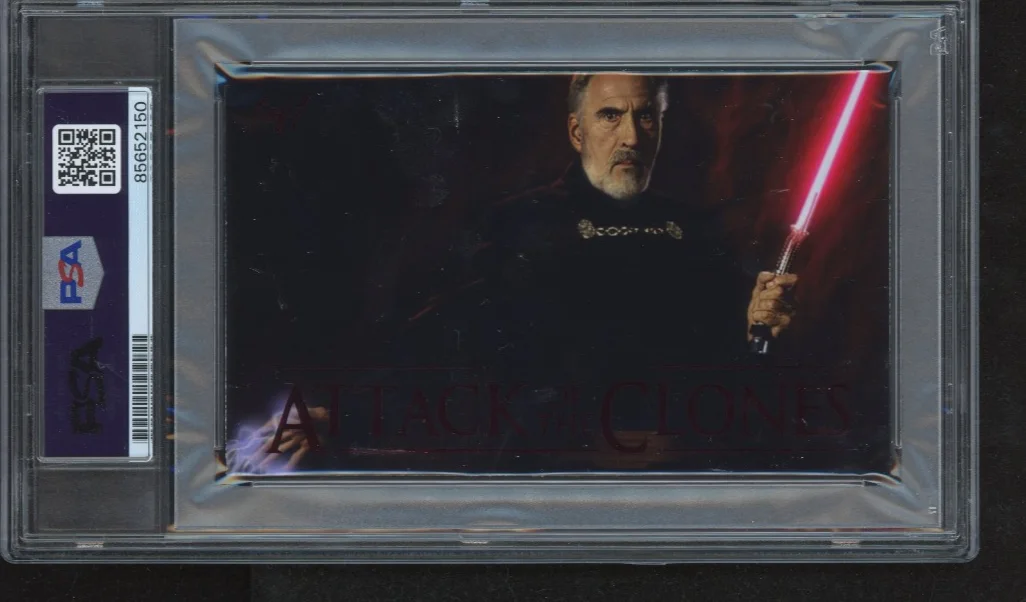 Christopher Lee signed Cut 3x5 Custom Card PSA DNA Slab Star Wars Auto C5691, image 2