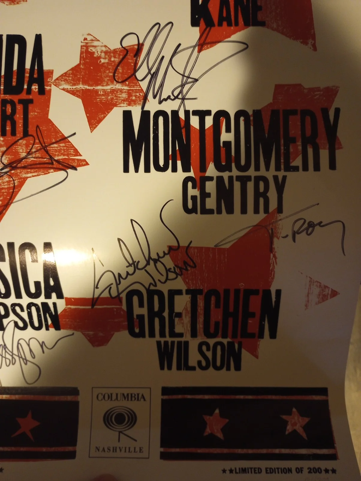 2008 Signed Poster Miranda Lambert Jessica Simpson Montgomery Gentry HATCH PRINT, изображение 5
