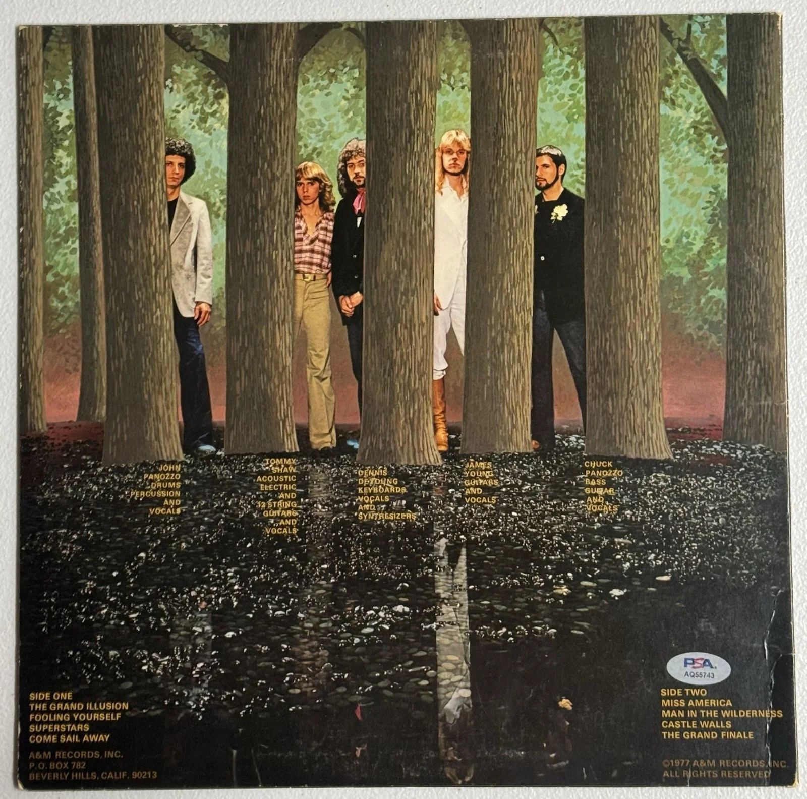 Tommy Shaw Signed Autographed Styx The Grand Illusion Vinyl Album PSA/DNA Coa, изображение 2