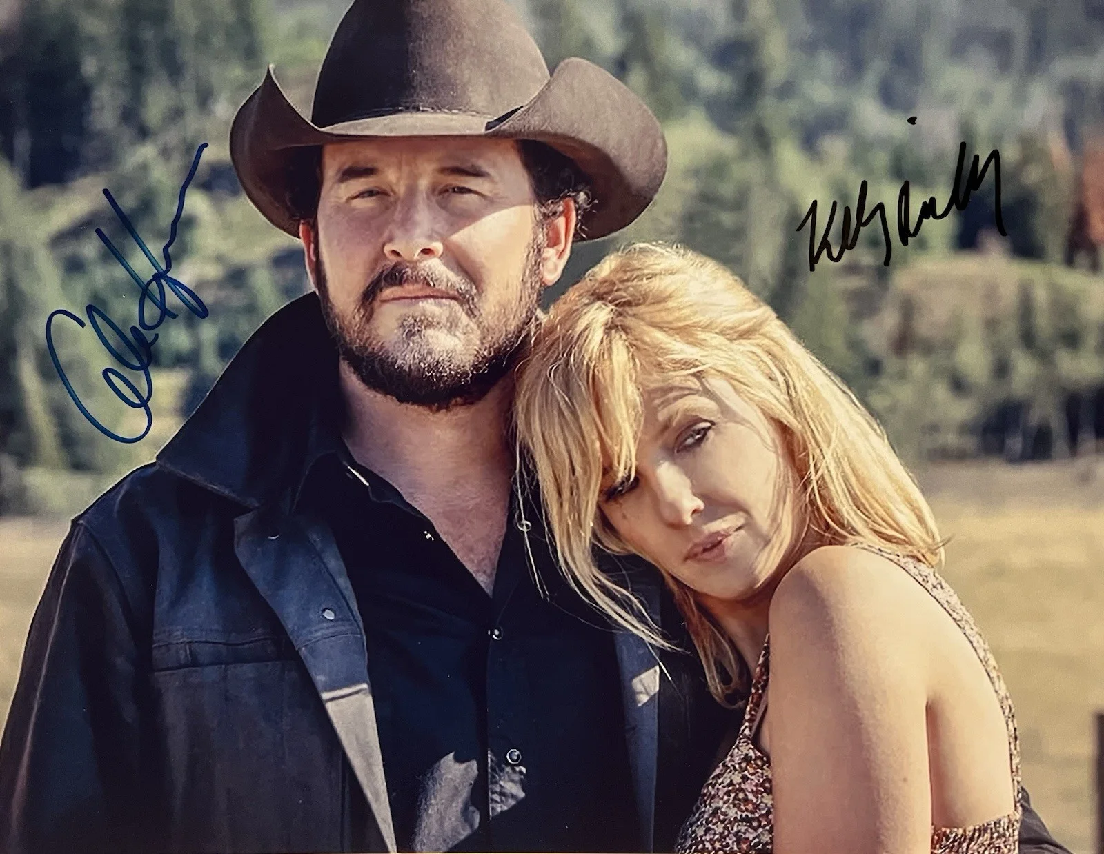 Cole Hauser & Kelly Reilly — Cole Hauser and Kelly Reilly Signed Photo w/COA Autograph Beth & Rip Yellowstone