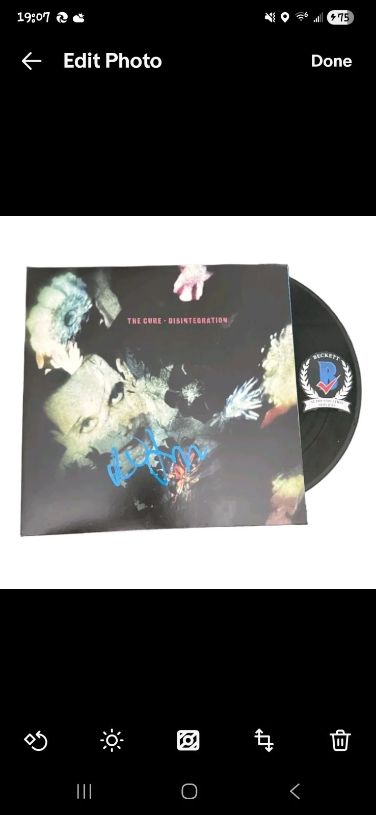 ROBERT SMITH SIGNED AUTOGRAPH THE CURE DISINTEGRATION LP VINYL ALBUM BECKETT BAS, image 4