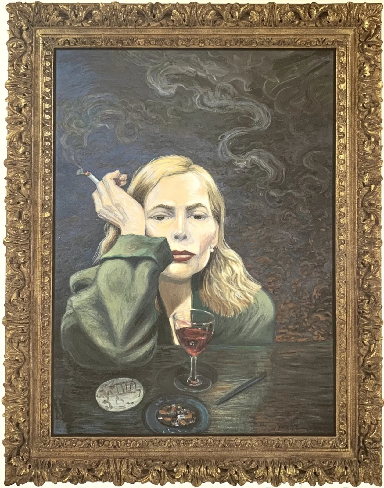 JONI MITCHELL - SIGNED LITHOGRAPH, GIFTED TO HER RECORD LABEL HEAD / Framed, image 4