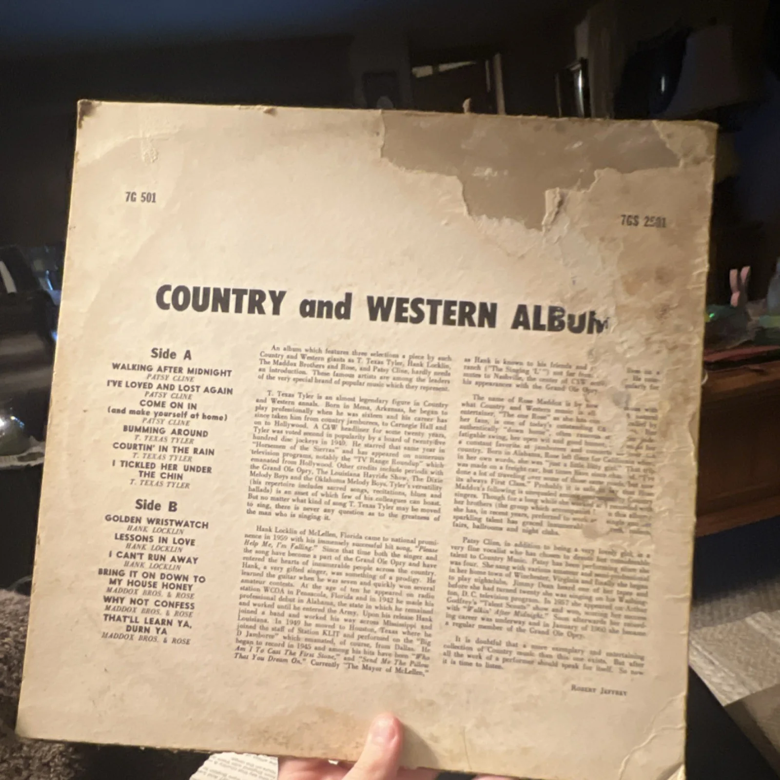 Patsy Cline Country and Western Signed Vinyl Album Forum AVON Autograph, изображение 3