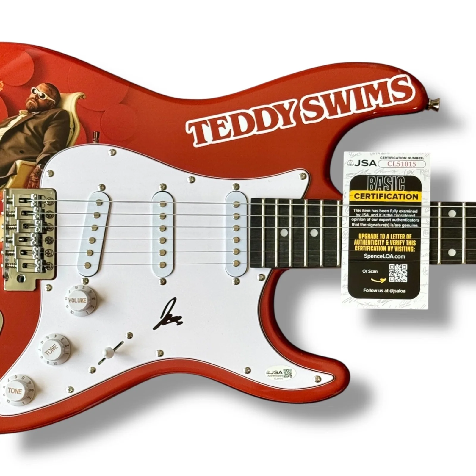 Teddy Swims Signed Guitar Custom Graphics JSA COA I've Tried Everything But, image 2