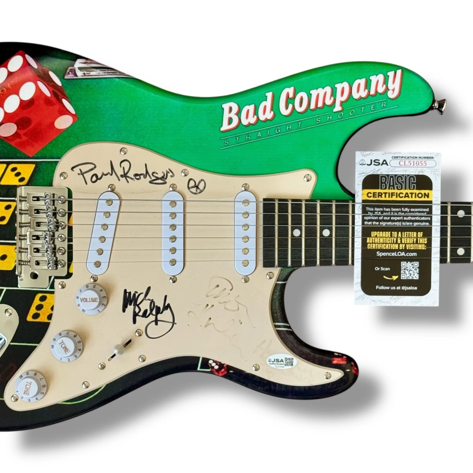 Bad Company Signed Guitar Custom JSA COA Paul Rodgers Mick Ralphs Simon Kirke, изображение 2