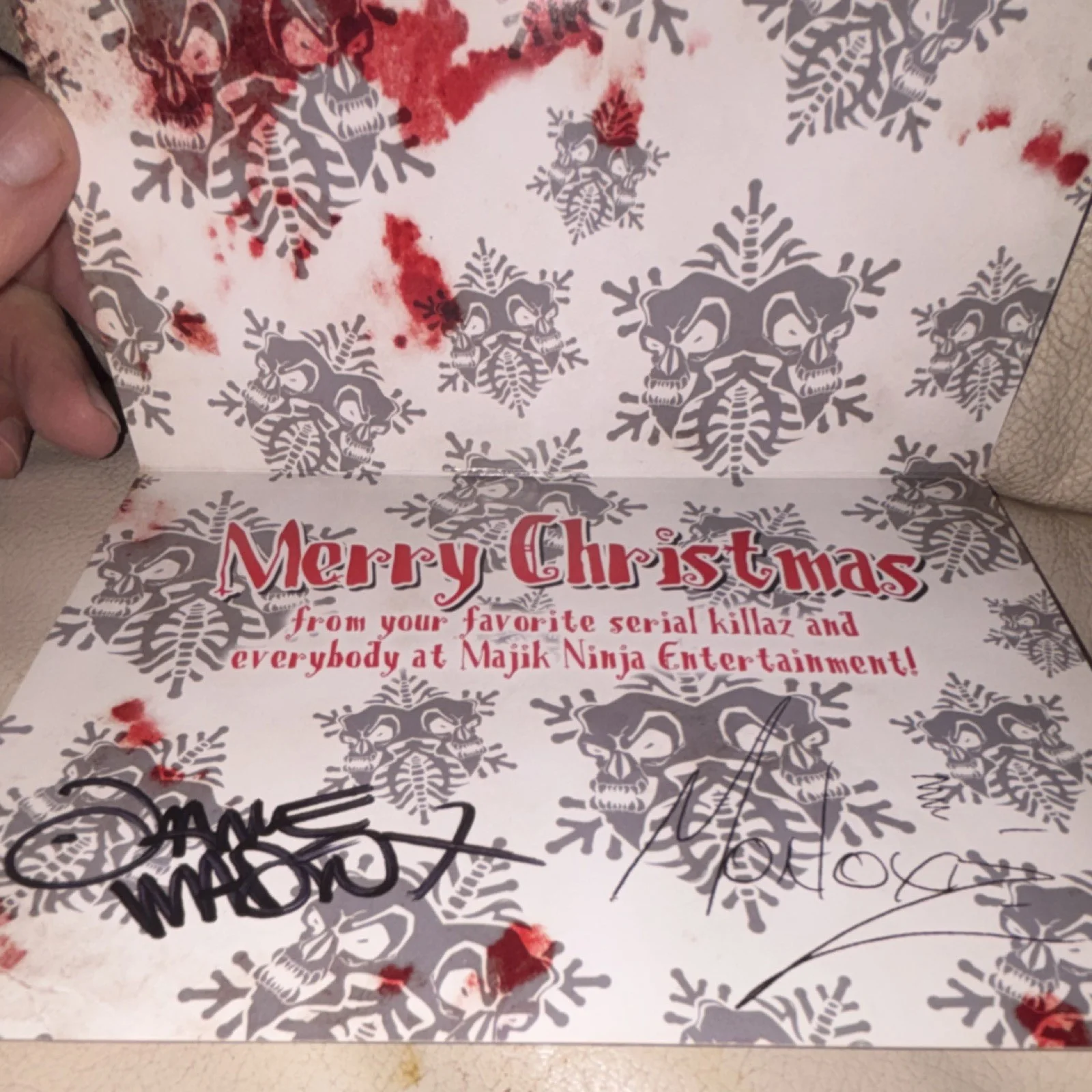 Twiztid Signed Christmas Card Majik Ninja Entertainment Holiday Autographed, изображение 2