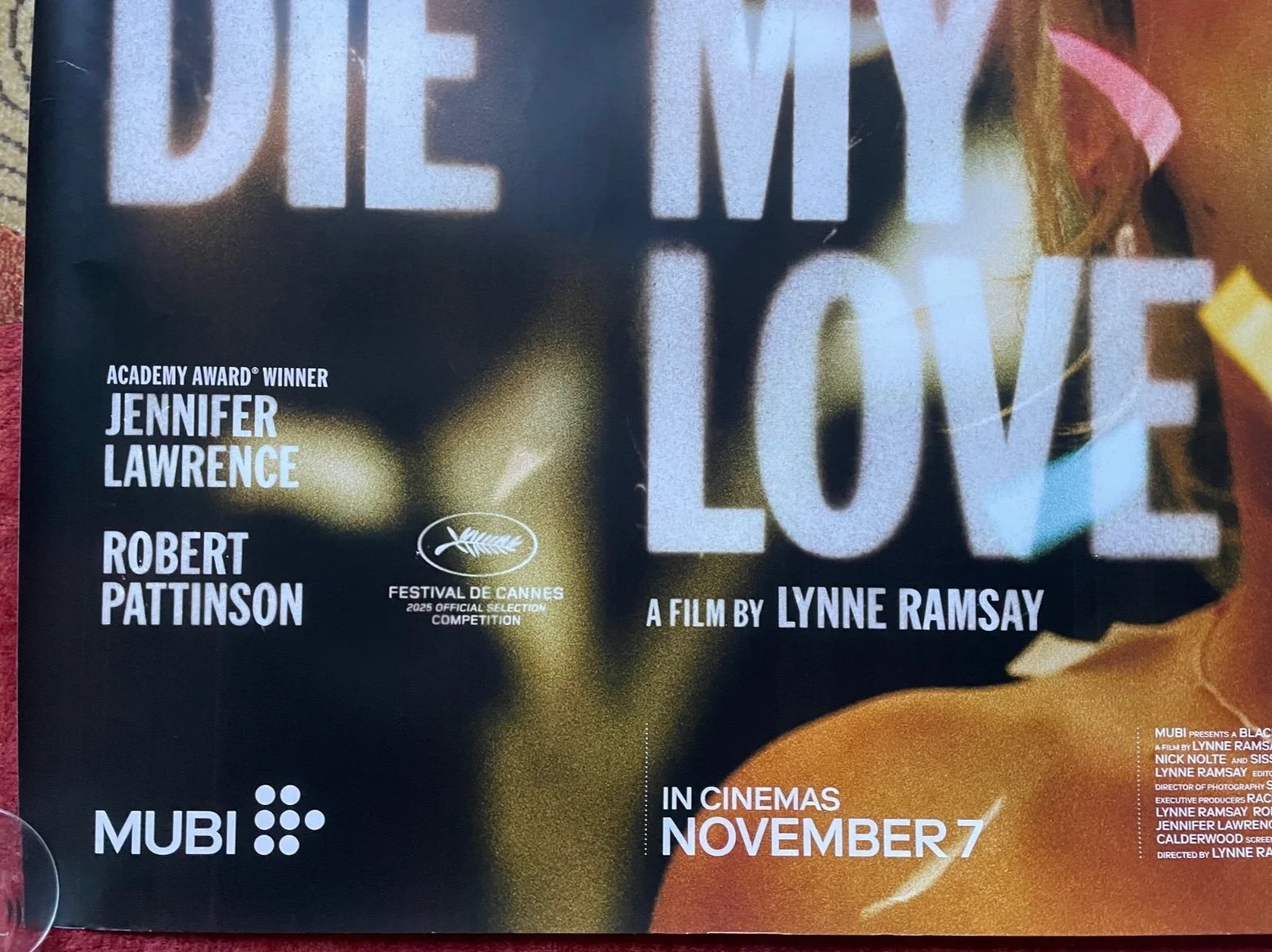 DIE MY LOVE (2025) Original UK Quad Movie Poster Jennifer Lawrence, изображение 4