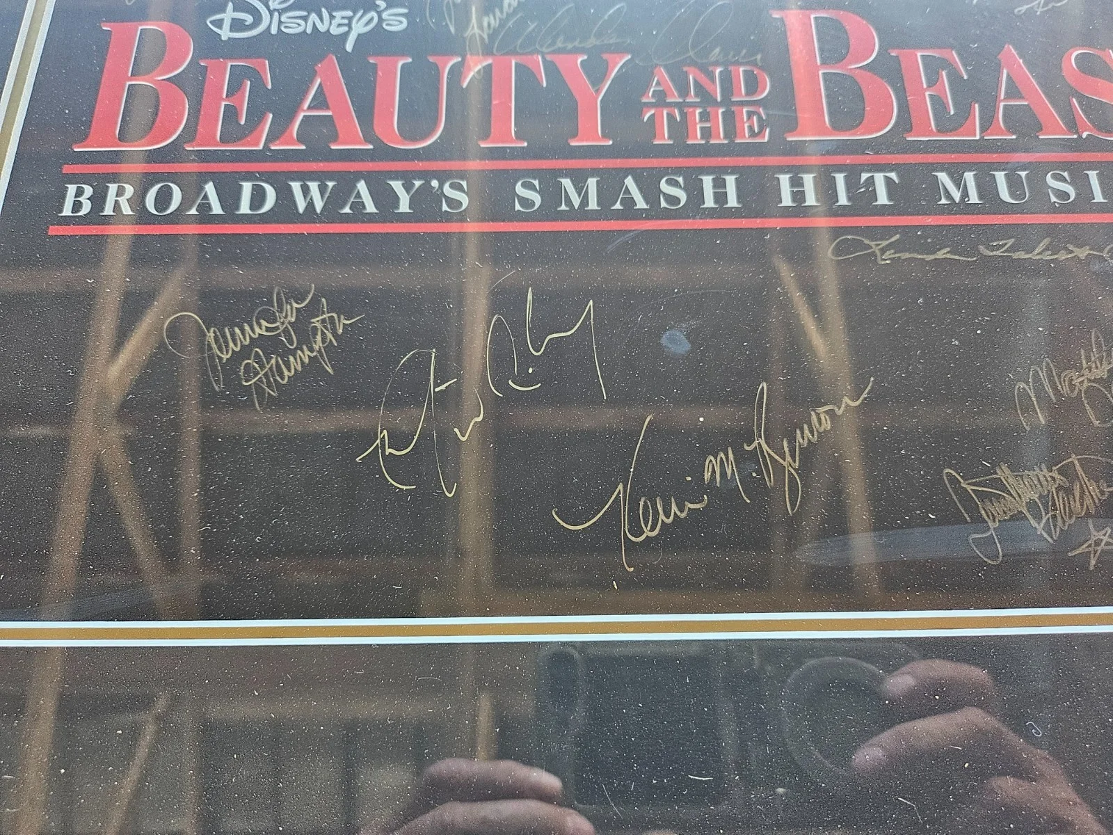 Framed Broadway Poster Final Show Beauty & The Beast Signed Cast 2007 - 19"x27", изображение 4