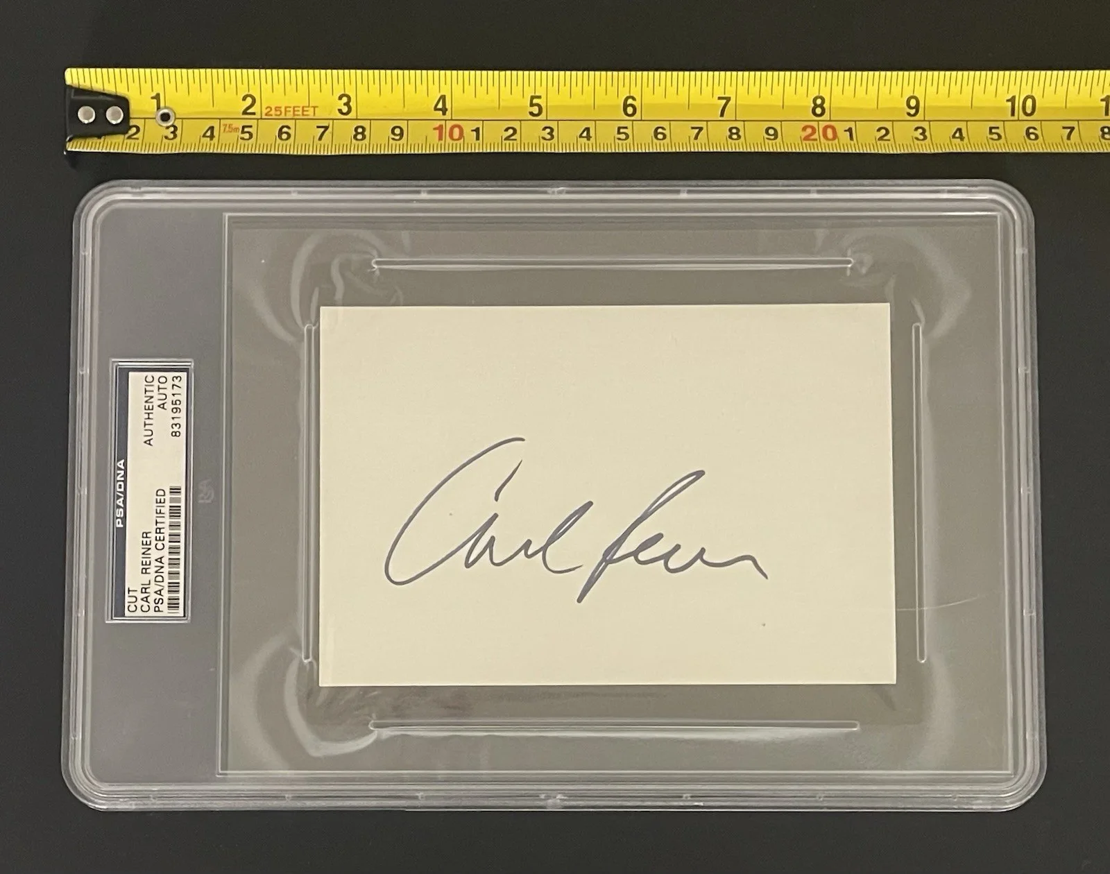 Carl Reiner — Carl Reiner Signed 4x6 Cut Autographed Slabbed PSA/DNA Oceans 11, image 3