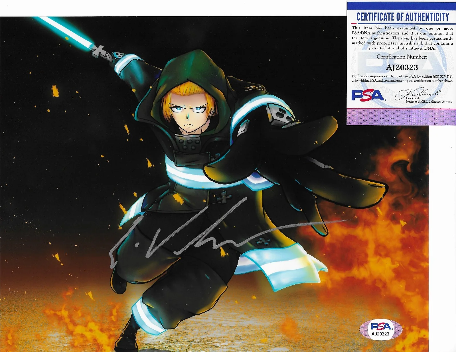 Eric Vale — Eric Vale Arthur Fire Force PSA/DNA COA Signed 8x10 Photo Autographed, image 2