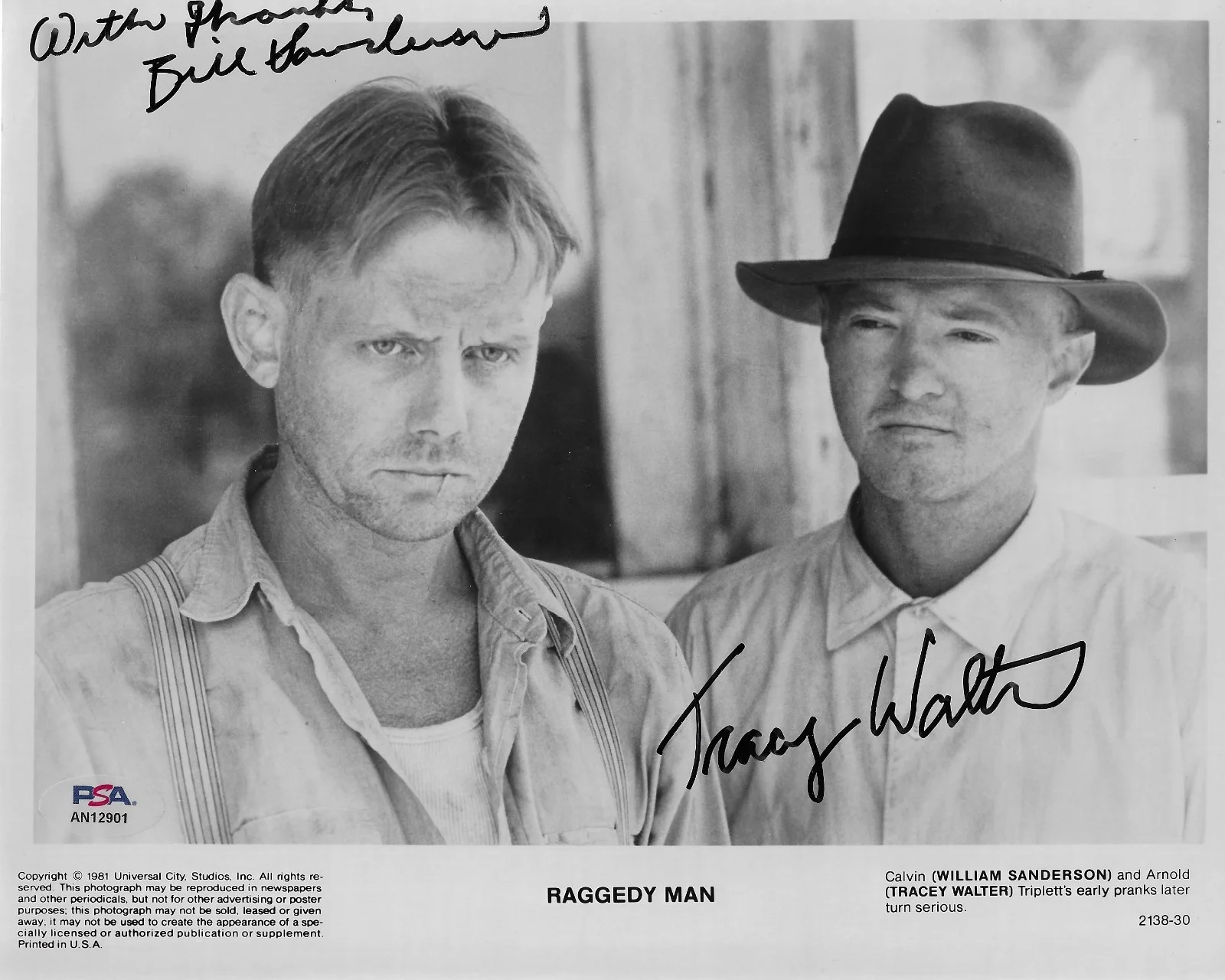 William Sanderson, Tracey Walter — William Sanderson Tracey Walter Dual Signed 8x10 Photo Autographed PSA/DNA COA, изображение 2