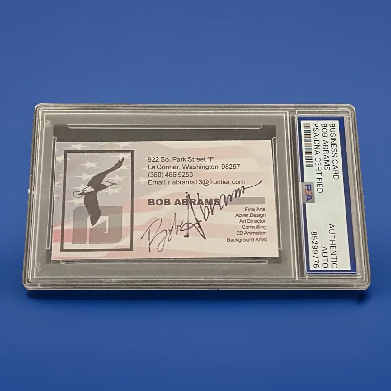 Bob Abrams — Animator Bob Abrams Signed Business Card PSA/DNA Slabbed Autograph Looney Tunes