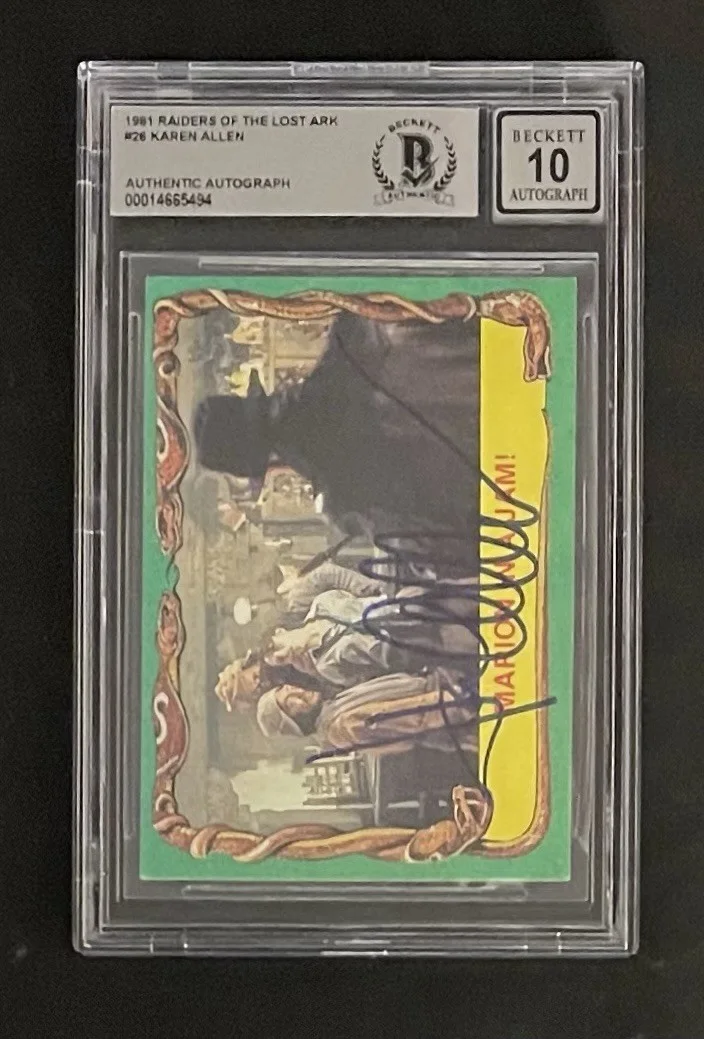 Karen Allen — Karen Allen BAS Signed Indiana Jones Trading Card Gem Mt 10 Autographed Slabbed, image 2
