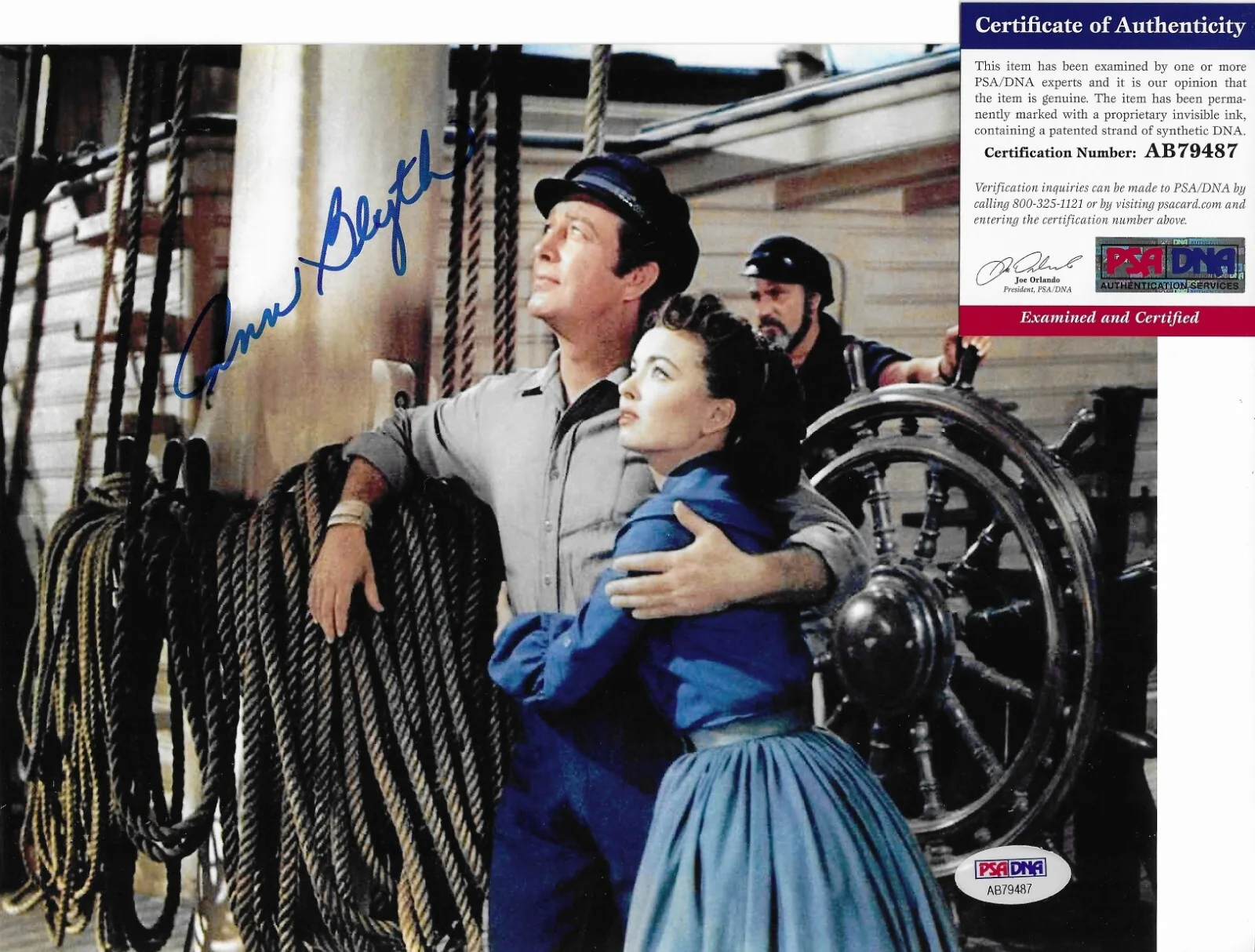 Ann Blyth — Ann Blyth PSA/DNA COA Signed 8x10 Photo Autographed All Brothers Were Valiant, image 2