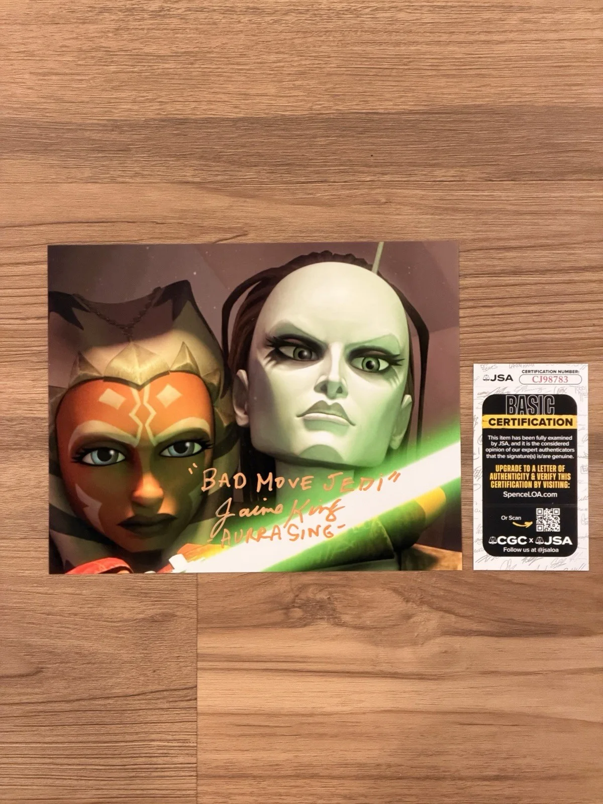 Jaime King — JSA COA Jaime King signed 8x10 Aurra Sing Star Wars Clone Wars Photo