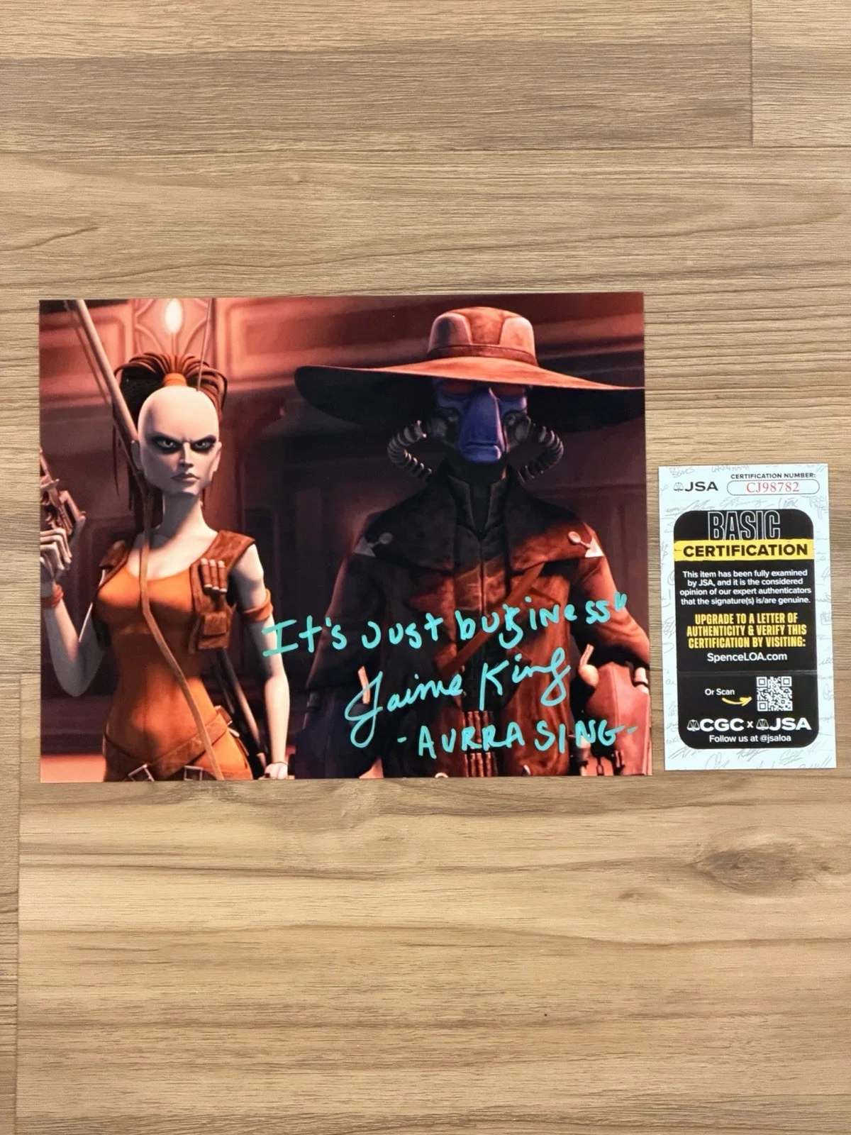 Jaime King — JSA COA Jaime King signed 8x10 Aurra Sing Star Wars Clone Wars Photo