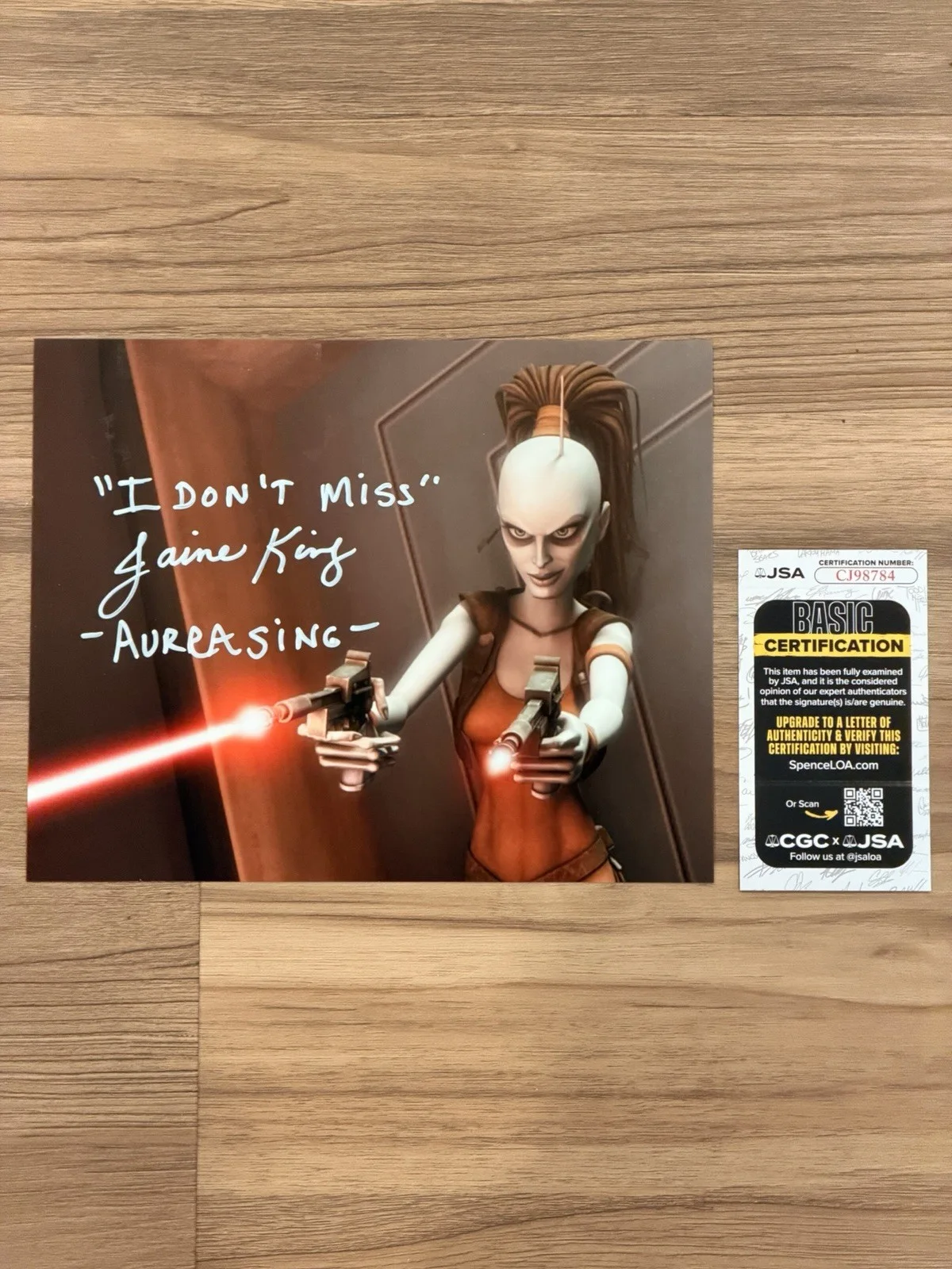 Jaime King — JSA COA Jaime King signed 8x10 Aurra Sing Star Wars Clone Wars Photo